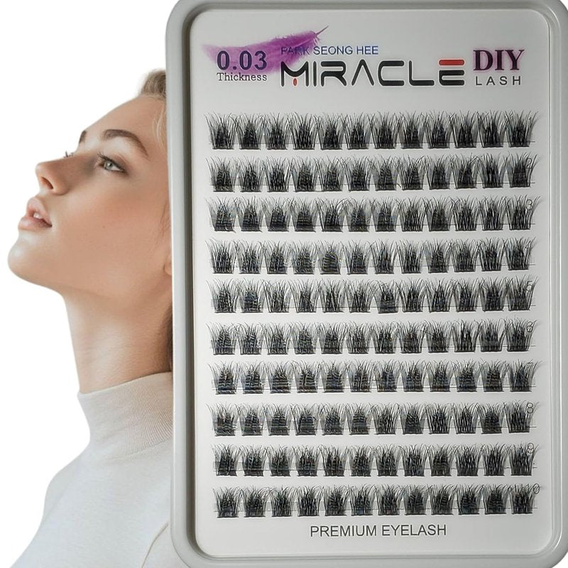 Miracle Lash DIY False Eyelashes - Lengthening Wisps 9mm-16mm | Contact Lens Friendly, Reusable Black Strip Lashes