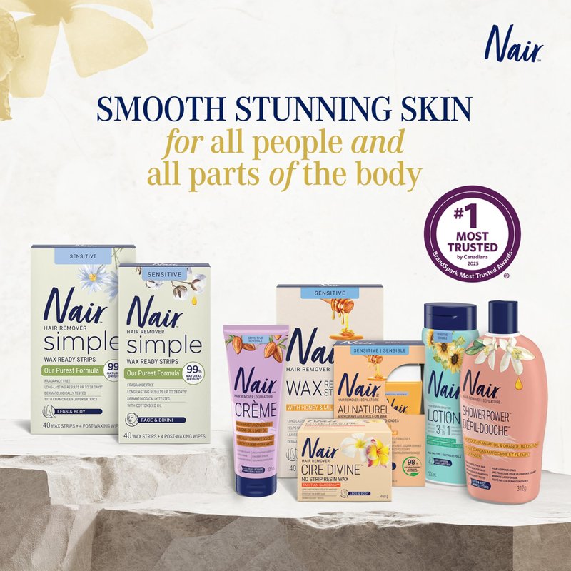 Nair Cire Divine Microwaveable Body Hair Removal Wax Kit (Tahitian Gardenia, 400g/14oz)