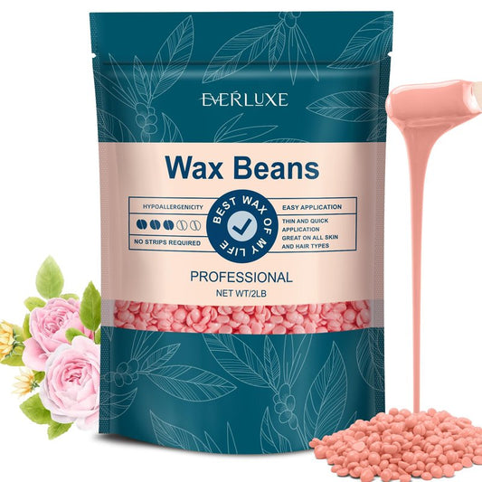 EVERLUXE Wax Beads 2lb, Hard Wax for Hair Removal, Hypoallergenic Wax for Sensitive Skin, Facial Waxing, Brazilian, Bikini Waxing