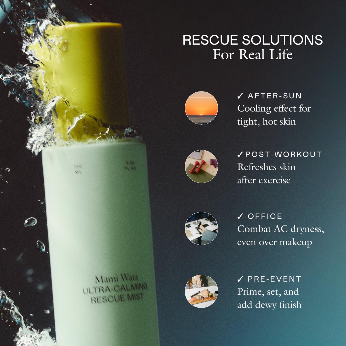 EADEM Mami-Wata Ultra Calming Rescue Mist, Face Mist Hydrating Spray, Hydrating Facial Spray, Barrier Repair Serum, Skin Barrier Serums, Makeup Refresher, 100 ml