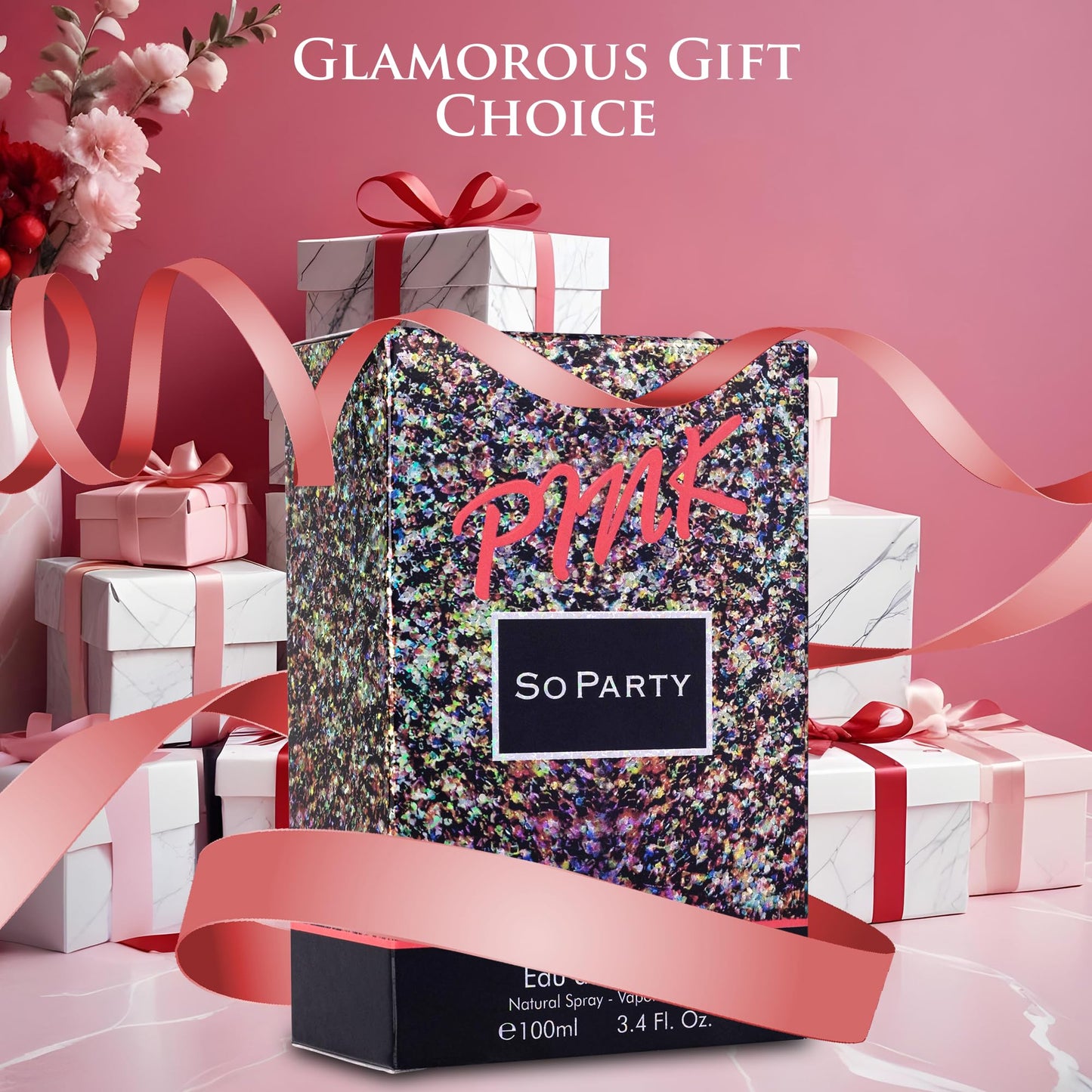 URBAN COLLECTION Pink So Party for Women Eau De Parfum 3.4 fl oz – Free of Paraben, Vegan & Cruelty-Free – Everyday Wear – Airy Lime with Hints of Sugar – Powdery Floral Base – Elegant 100ml Bottle