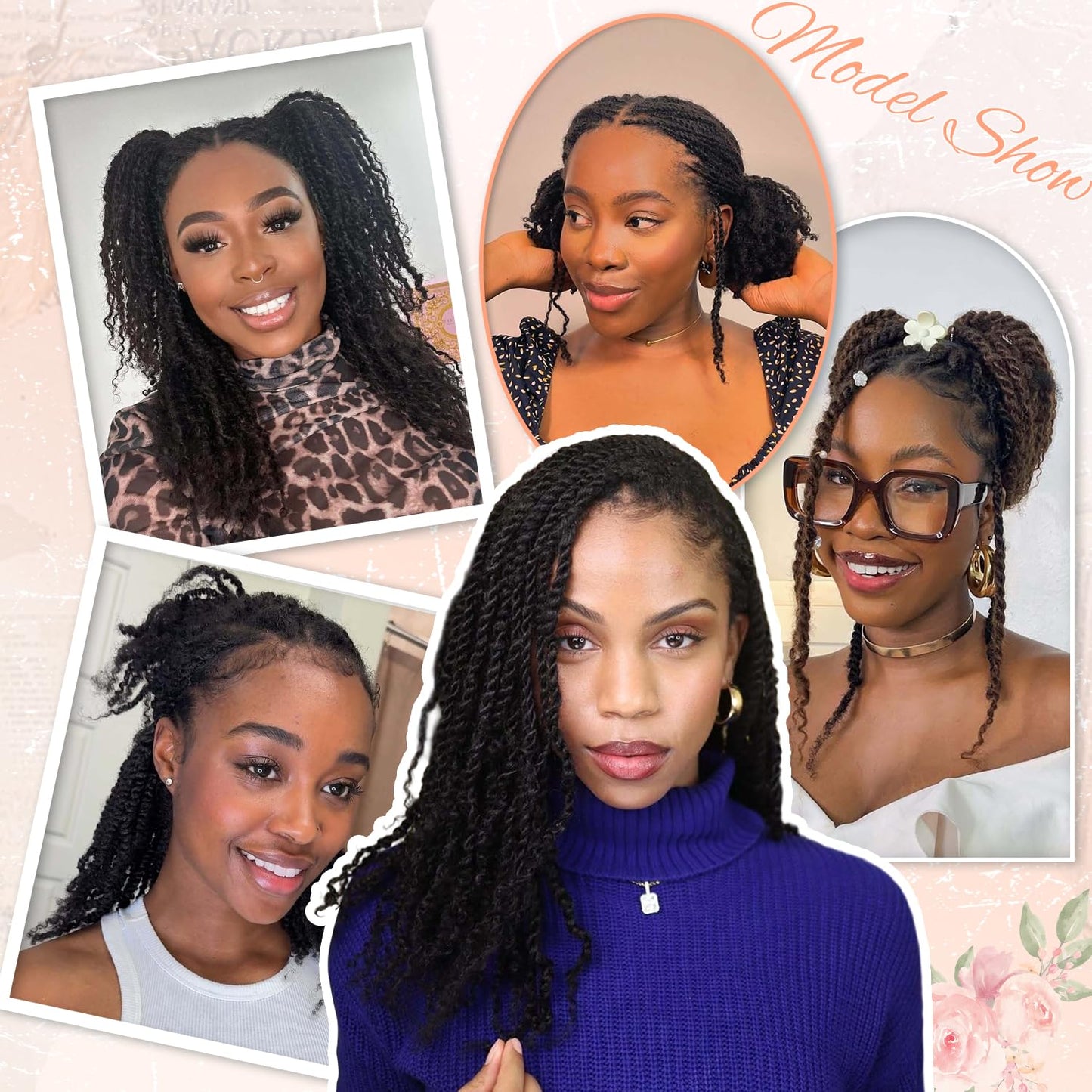 Afro Kinkys Bulk Human Hair 16 Inch 50g 4c Kinky Curly Bundles Braiding Hair(1B, 16 Inch(Pack of 1))