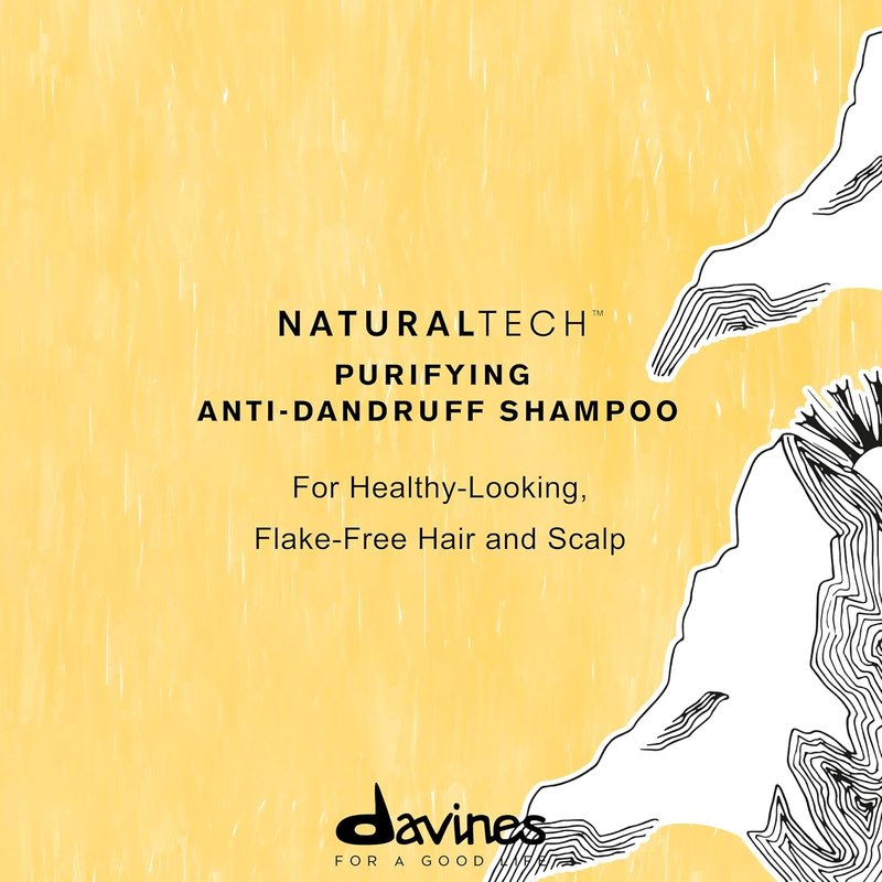 Davines Naturaltech Purifying Shampoo - Clarifying Anti-Dandruff Cleanser with Dandelion | 8.45 Fl Oz