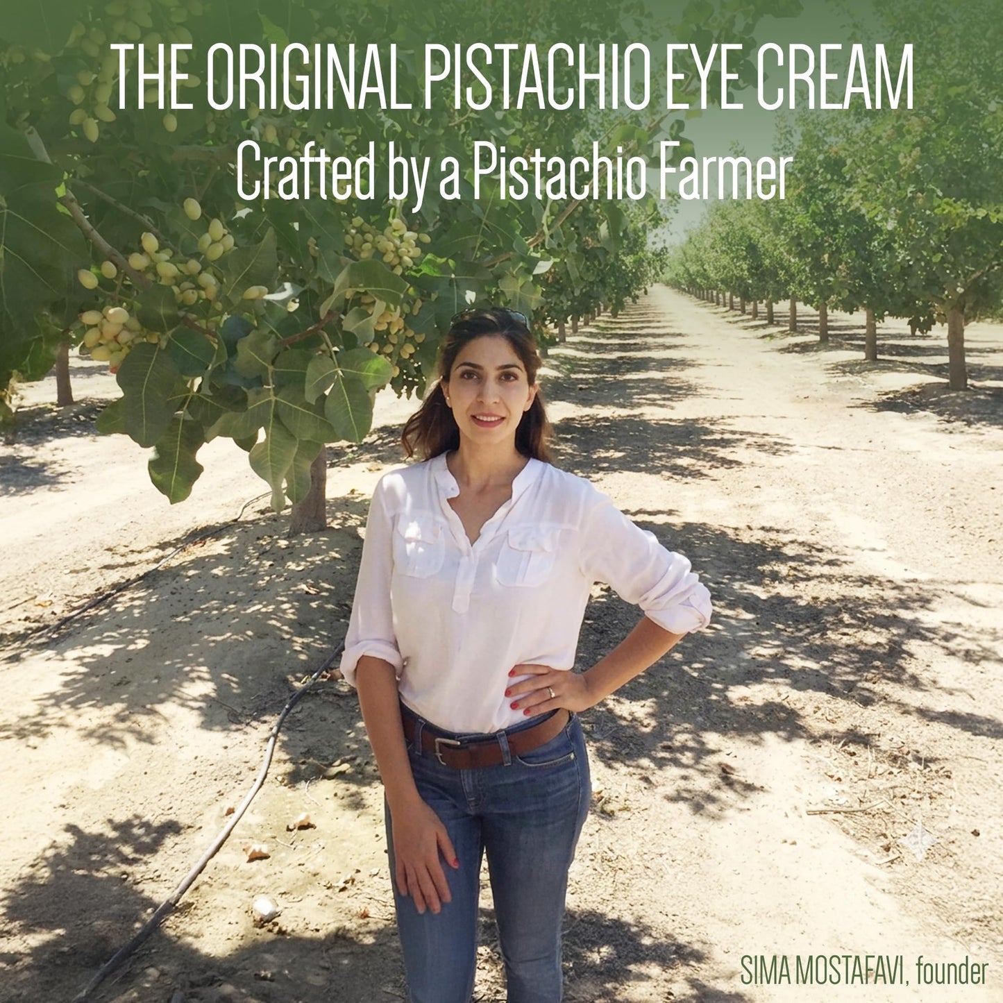Pistaché Skincare Pistachio Oil Eye Cream | Hydrating & Brightening Cream with Vitamin E & Antioxidants | Reduces Dark Circles & Smoothes, 0.5 oz