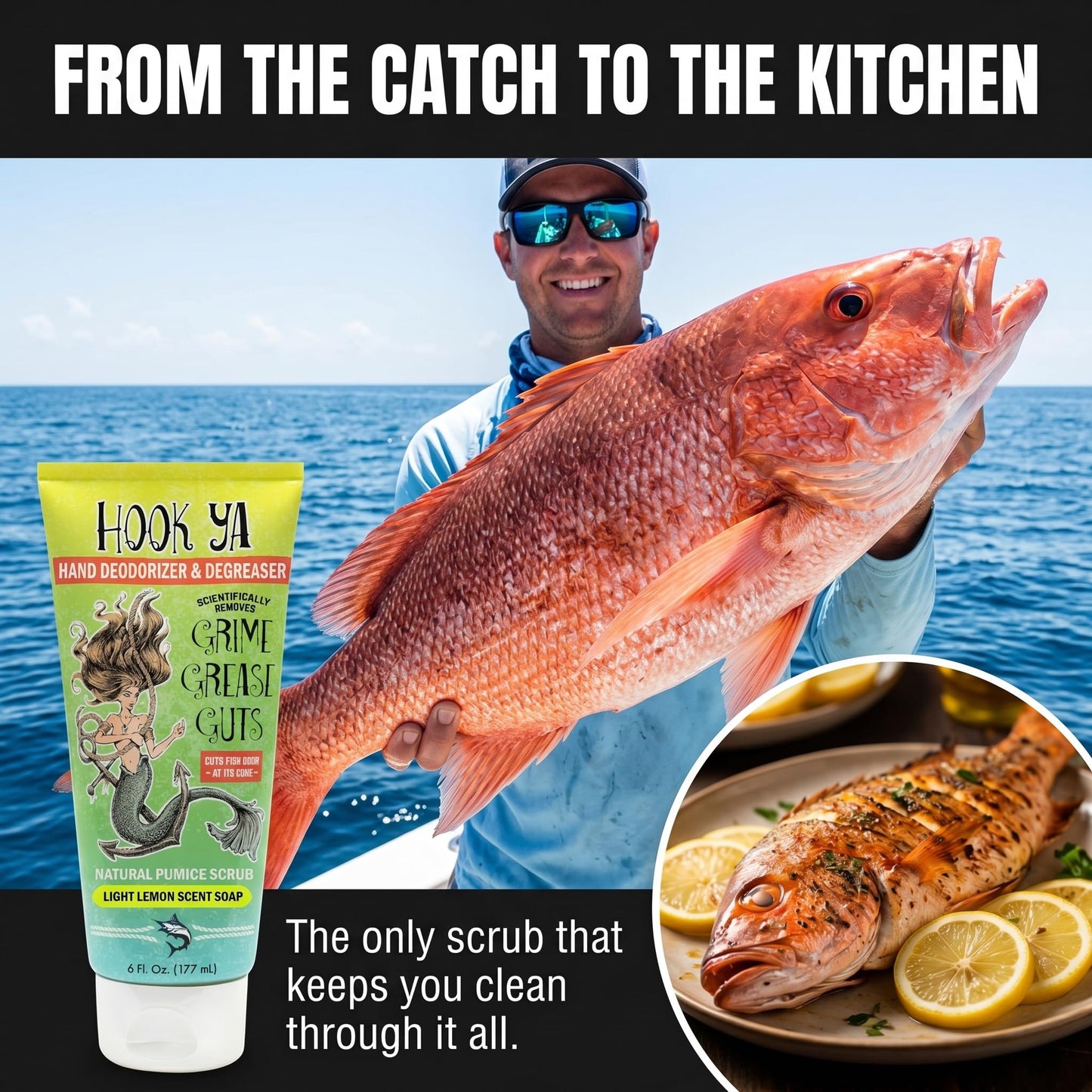 Fishing Hand Soap Fish Smell Remover and Degreaser– Fishing Tool & Essential Fishing Gear for Men – Deodorizing Hand Soap for Anglers, Mechanics, Boat Use & Outdoor Fishing Accessories – 2 Pack 12oz