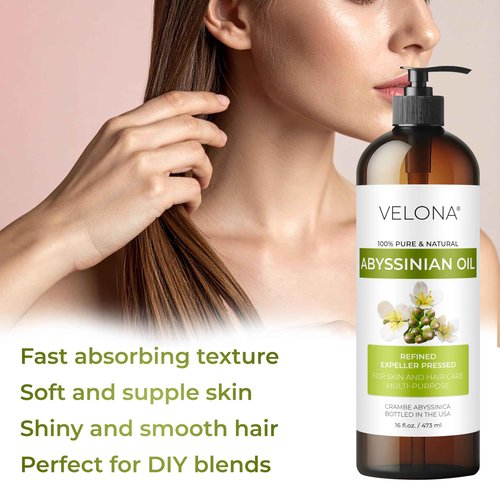 velona Abyssinian Oil 16 Fl Oz | 100% Pure and Natural Carrier Oil | Hair, Body Care | Use Today - Enjoy Results
