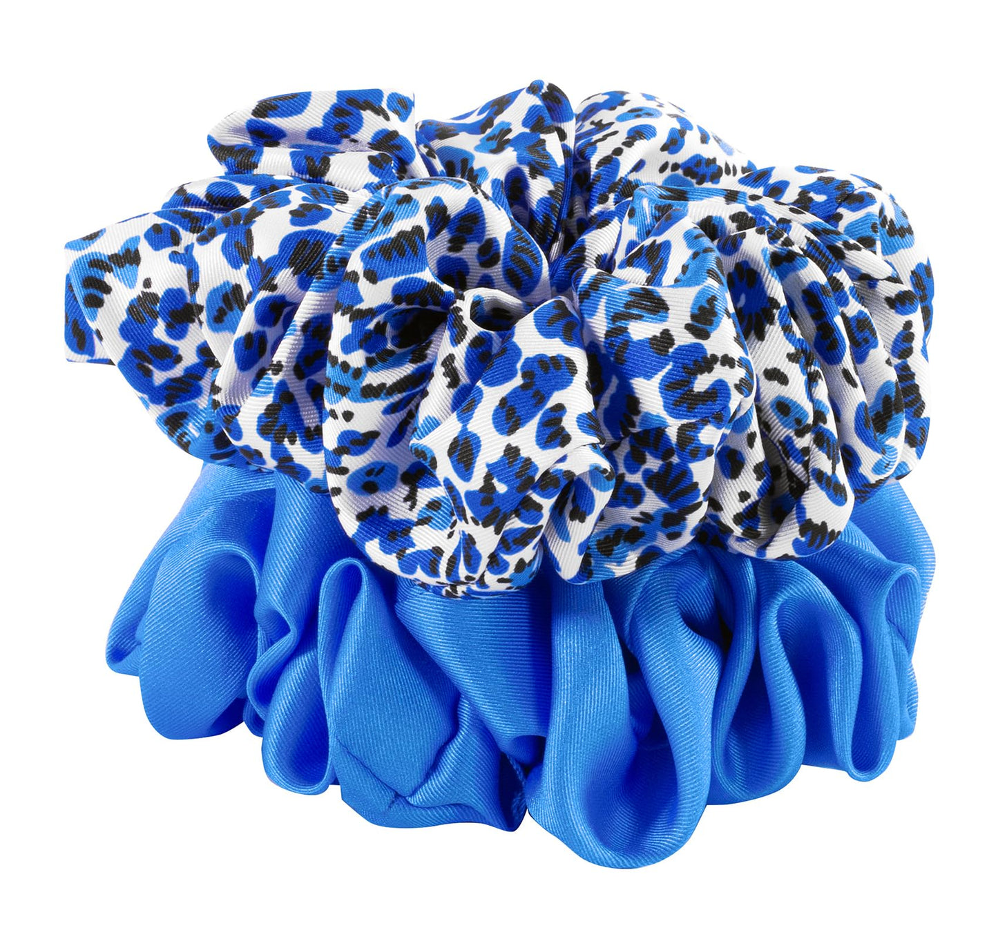 Lilly Pulitzer Large Scrunchie Set, 2-Pack Satin Scrunchies, Cute Hair Ties for Women and Girls, Twisted Up/Abaco Blue