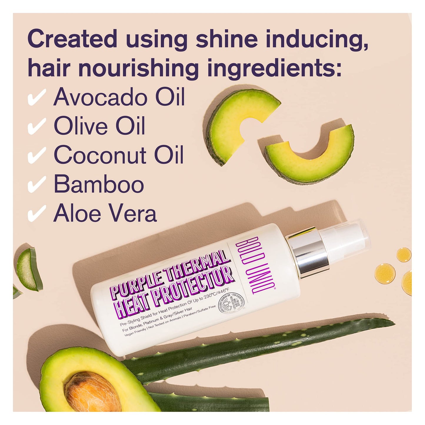 Heat Protectant Spray Formulated For Blonde, Platinum, Ash & Silver/Gray Hair. Thermal Shield Protection Professional Formula Minimises Brassy Yellow Tones. Protects Dry, Damaged, Frizzy & Curly Hair