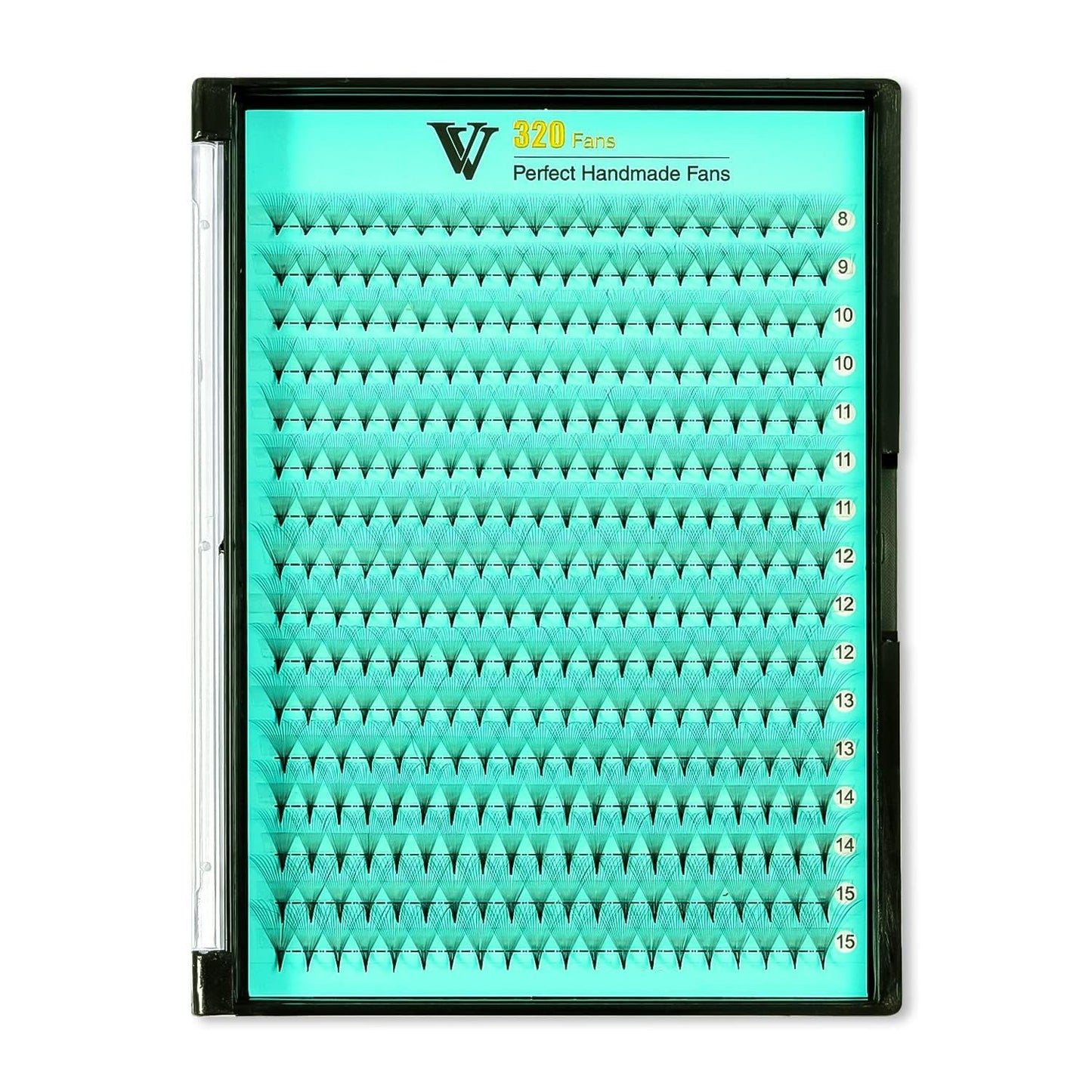 VAVALASH Premade Fans Eyelash Extensions 320 Fans 10D 14D 16D 20D 0.03 0.05 0.07 Thickness C/D Curl Middle Stem Heat Bonded Premade Fans Russian Volume Eyelashe Extensions (320 Fans-16D-0.03-C-8-15mm)