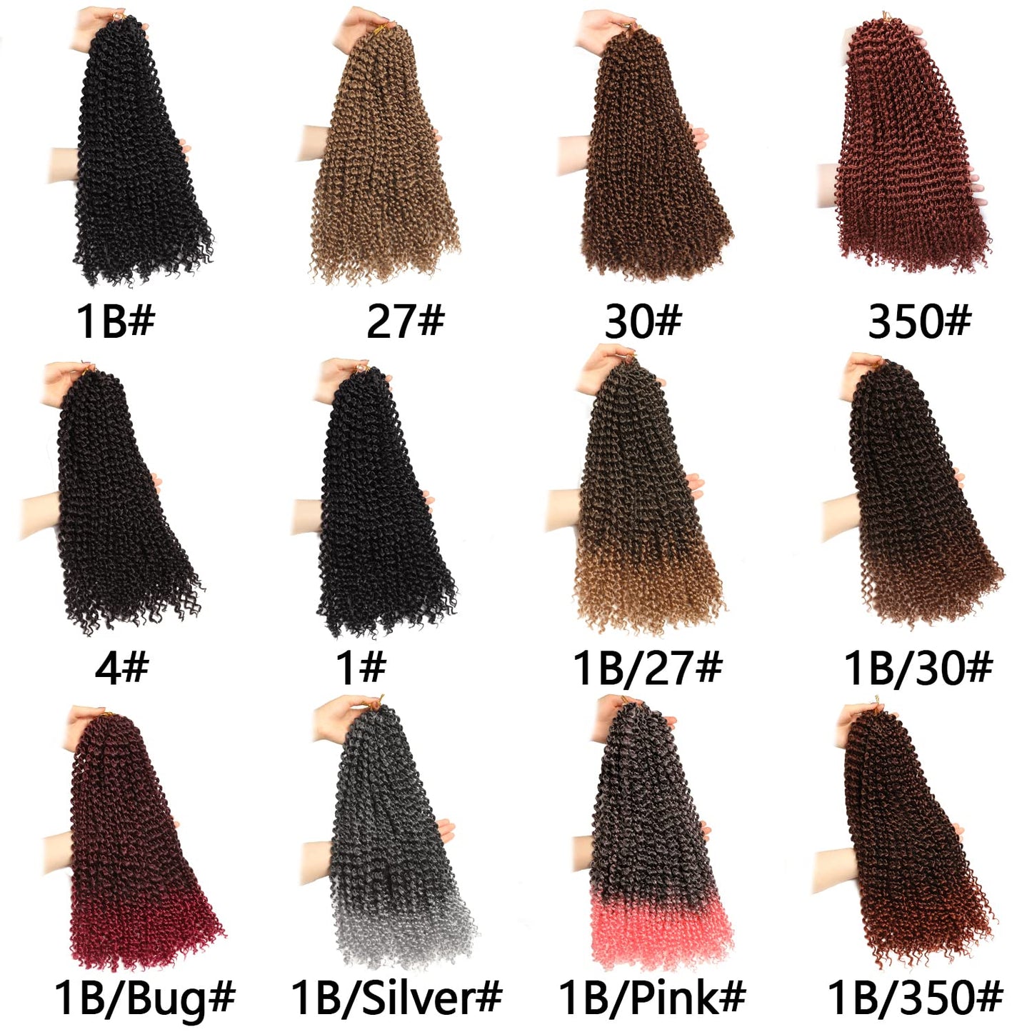 Ubeleco Short Passion Twist Hair 14 Inch 154 Strands Water Wave Crochet Hair 7 Packs Passion Twist Crochet Hair for Black Women Spring Twists Curly Braiding Hair Extensions (14 Inch,1B)