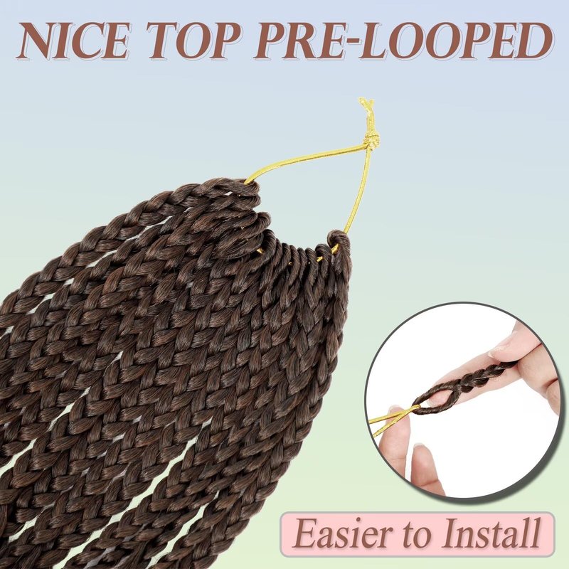 Miuric Goddess Box Braids Crochet Hair for Black Women 24 Inch 7 Packs Boho Crochet Box Braids With Curly Ends Pre Looped Bohomian Synthetic crochet Braiding Hair Extensions 1b/30