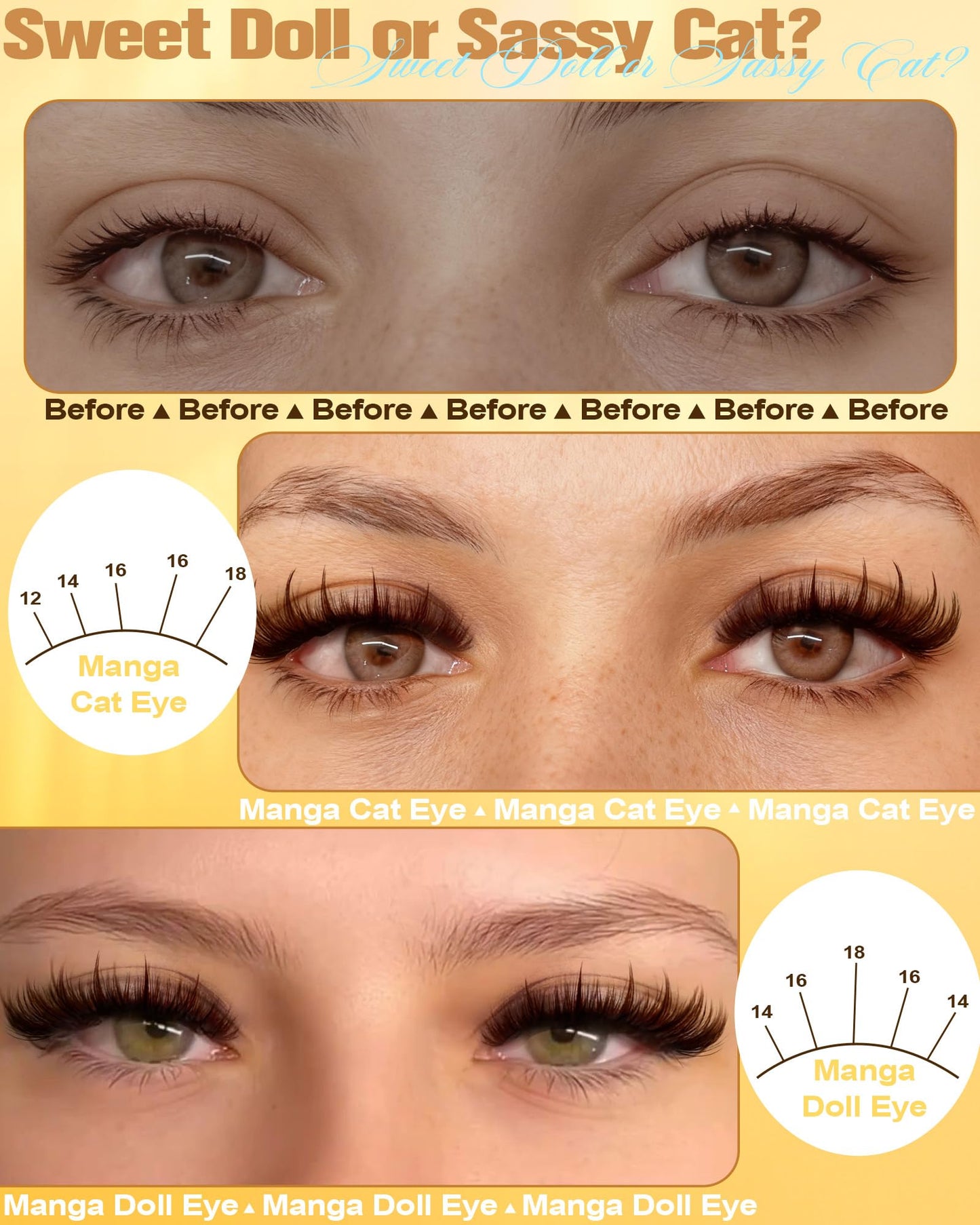 Brown Lash Clusters With Spikes More 14/16mm Volume Eyelash Clusters Wispy Fluttery Cluster Eyelashes Extensions Fairy Cluster Lashes Manga Individual Lashes by Pleell (D Curly, 144PCS, 12-18MM)