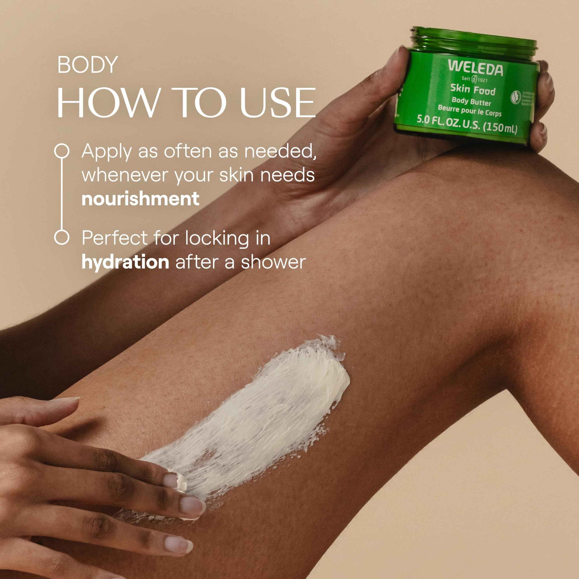 Weleda Skin Food Body Butter 5 Fluid Ounce, Sustainable Glass Jar, Plant Rich Hydrating Moisturizer with Shea and Cocoa Butter, Sweet Almond Oil and Pansy