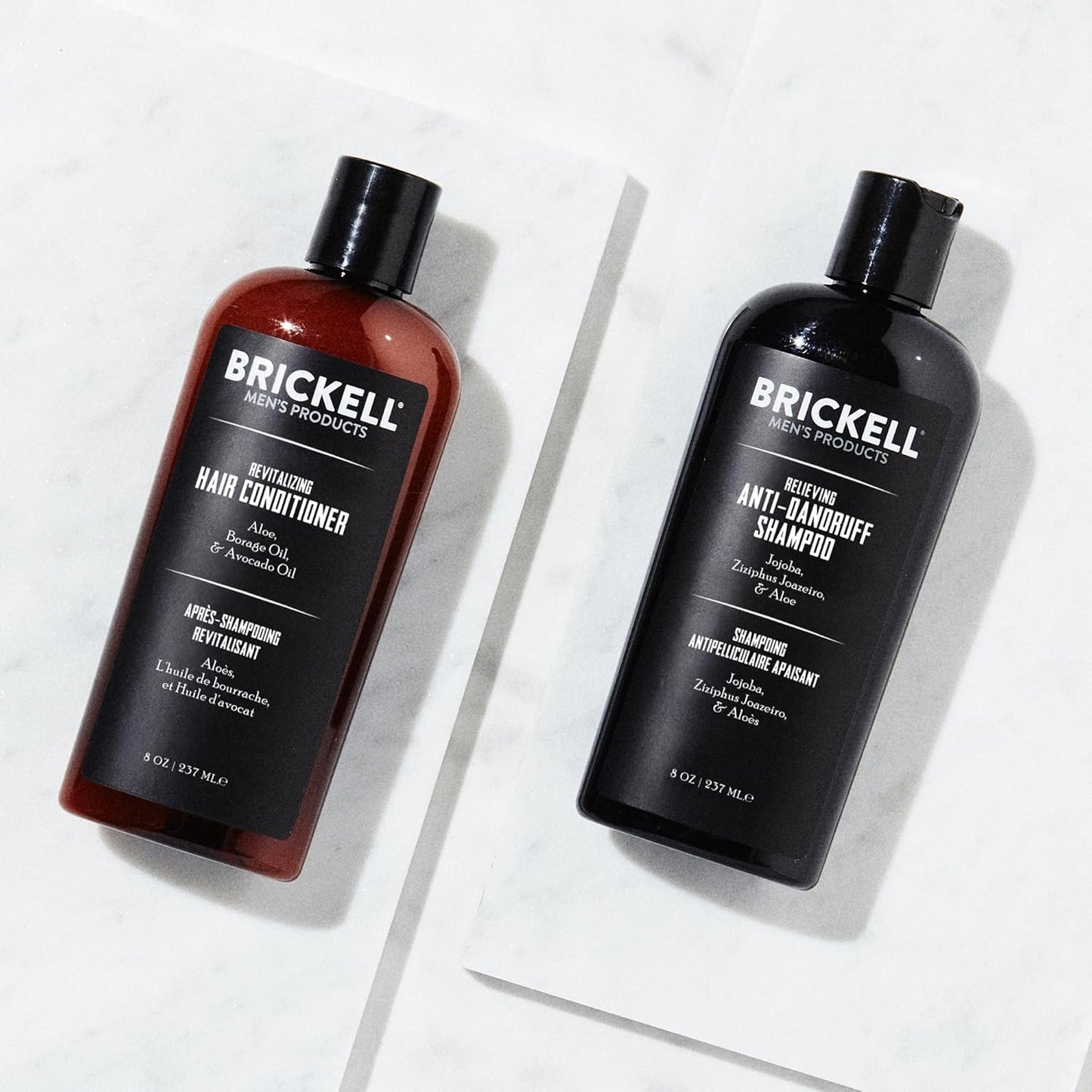Brickell Men's Dandruff Shampoo & Conditioner Set - Salicylic Acid, Jojoba | Daily Hair Care Routine for Men