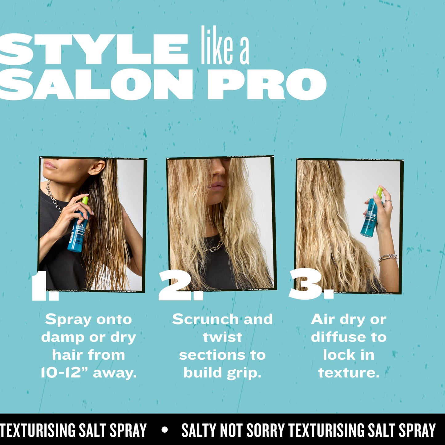 Bed Head by TIGI Salty Not Sorry Texturizing Salt Spray for Natural Undone Hairstyles, 3.38 fl oz