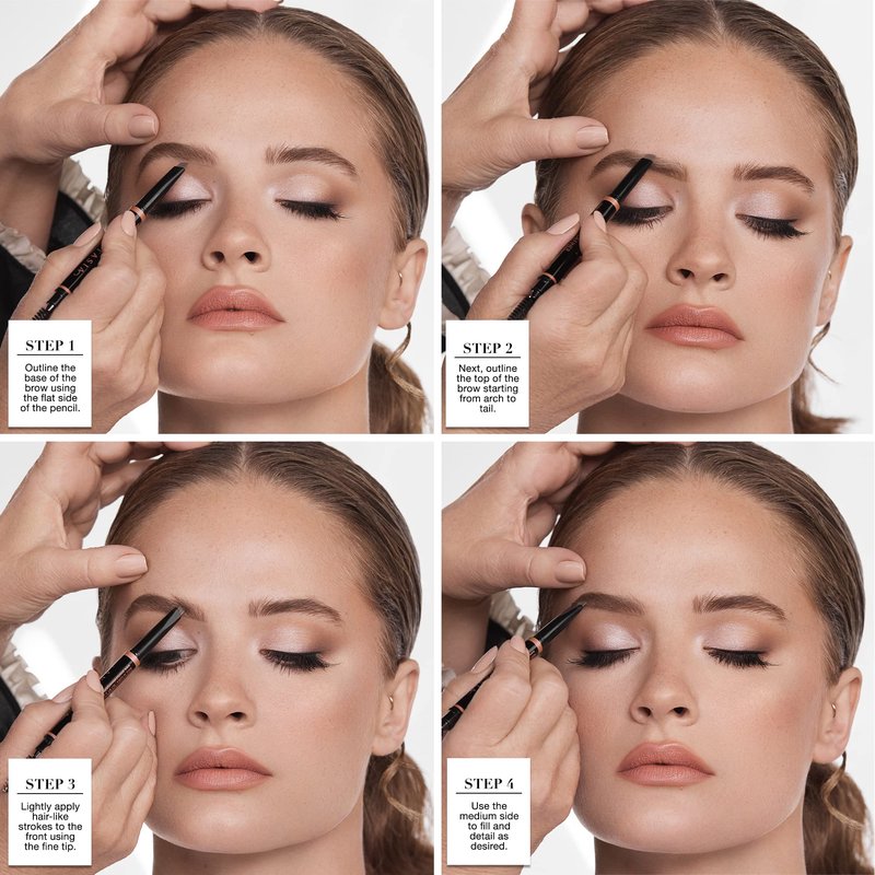 Anastasia Beverly Hills Brow Definer - 3-in-1 Triangular-Tipped Retractable Eyebrow Pencil with Spoolie - Multi-Functional Definer to Fill, Detail & Blend Brows - Dark Brown