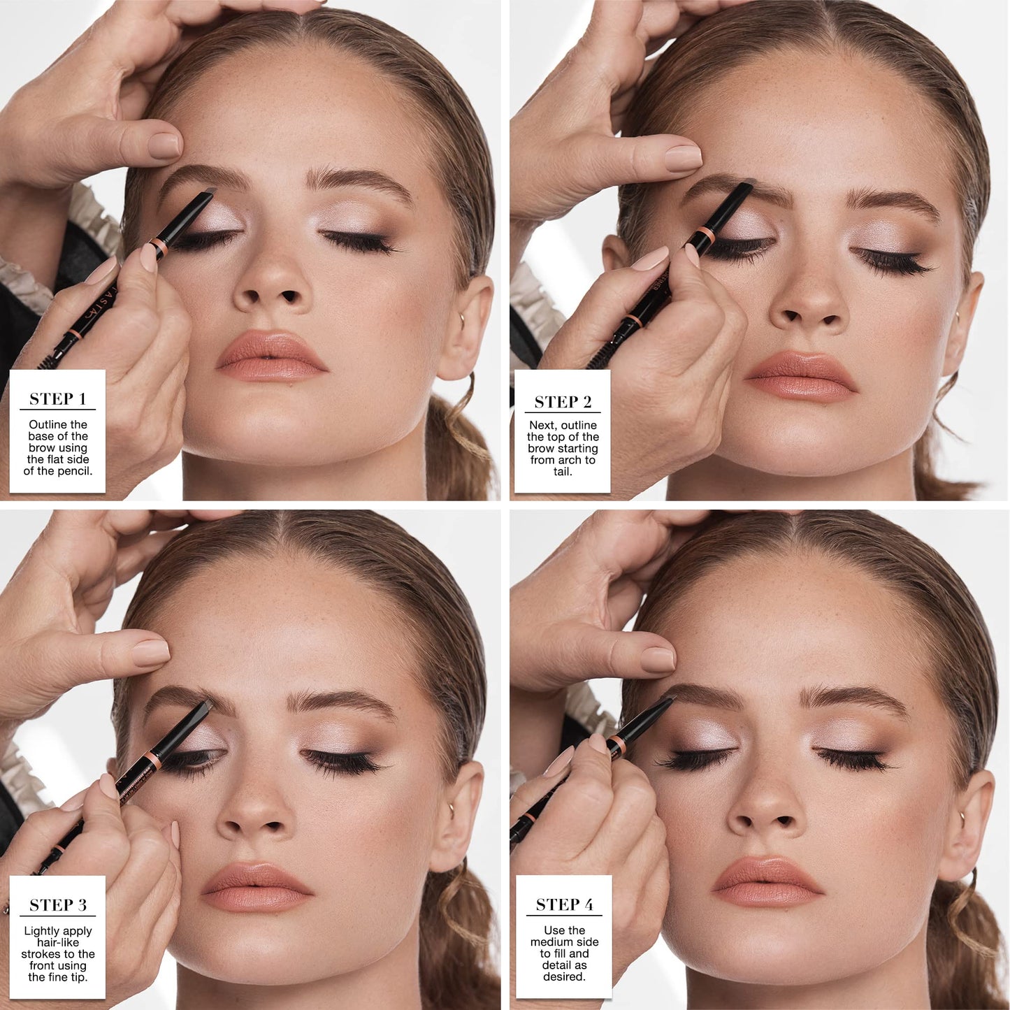Anastasia Beverly Hills Brow Definer - 3-in-1 Triangular-Tipped Retractable Eyebrow Pencil with Spoolie - Multi-Functional Definer to Fill, Detail & Blend Brows - Caramel