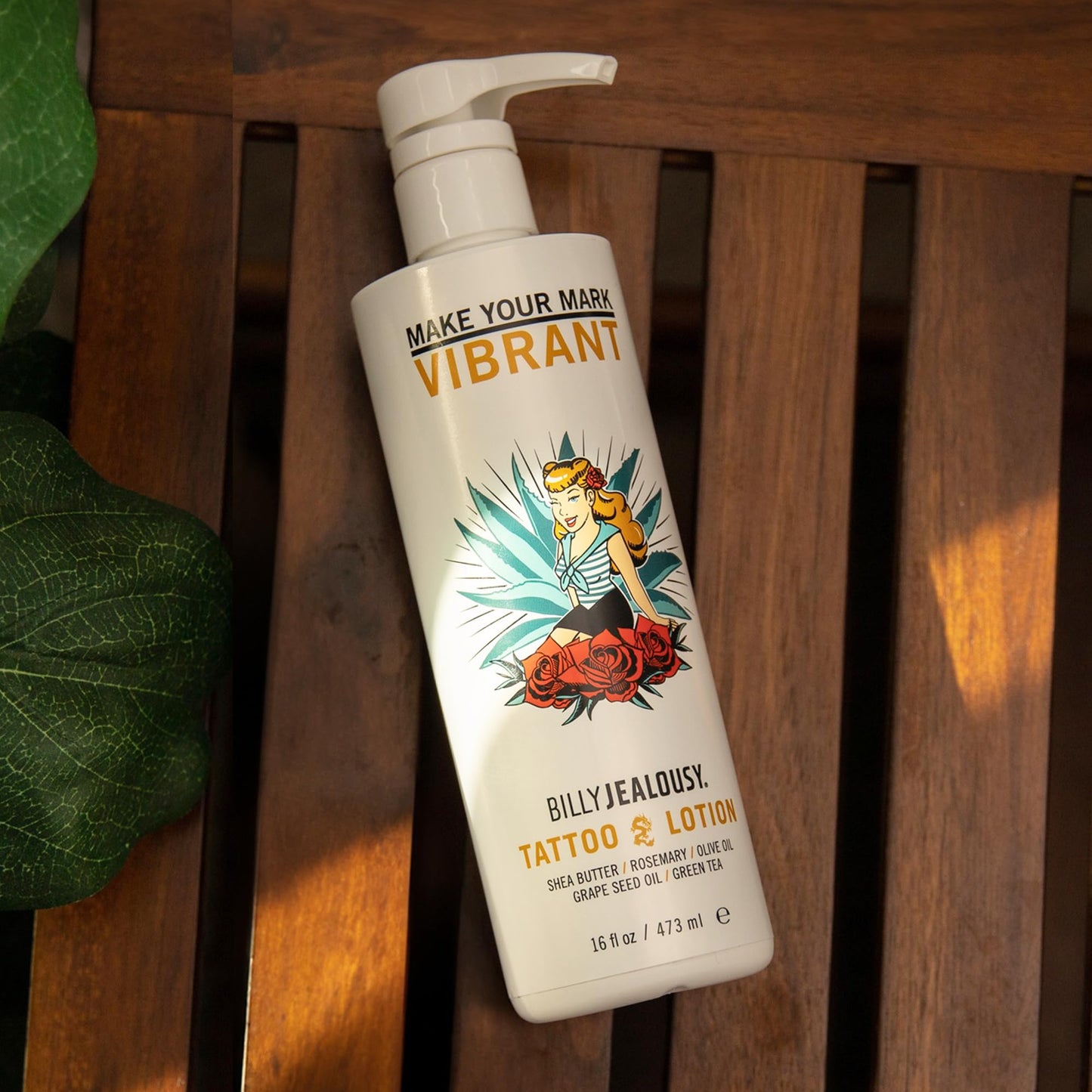 Billy Jealousy Tattoo Lotion for All Skin Types Formulated with Shea Butter, Essential Oils & Green Tea Leaf Extract, Tattoo Aftercare that Nourishes, Brightens & Soothes, 16 Fl Oz