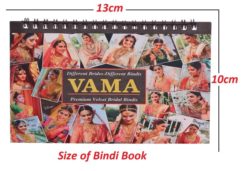 VAMA Fashions Plain Round Small Medium Bindis Book Kumkum Sticker Pottu Booklet for Girls & Women (2 Bindi Booklet 504+504 = 1008 Bindis Books) Small + Medium Multicolour