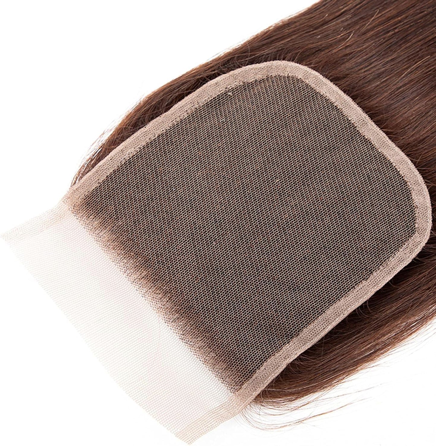 Chocolate Brown 4# Closure 4x4 Free Part Body Wave Closure Brazilian Human Hair Extensions Preplucked Bleached Knots Sew In Weave Virgin Hair Lace Front Closure For Women Wet And Wavy 20 Inch