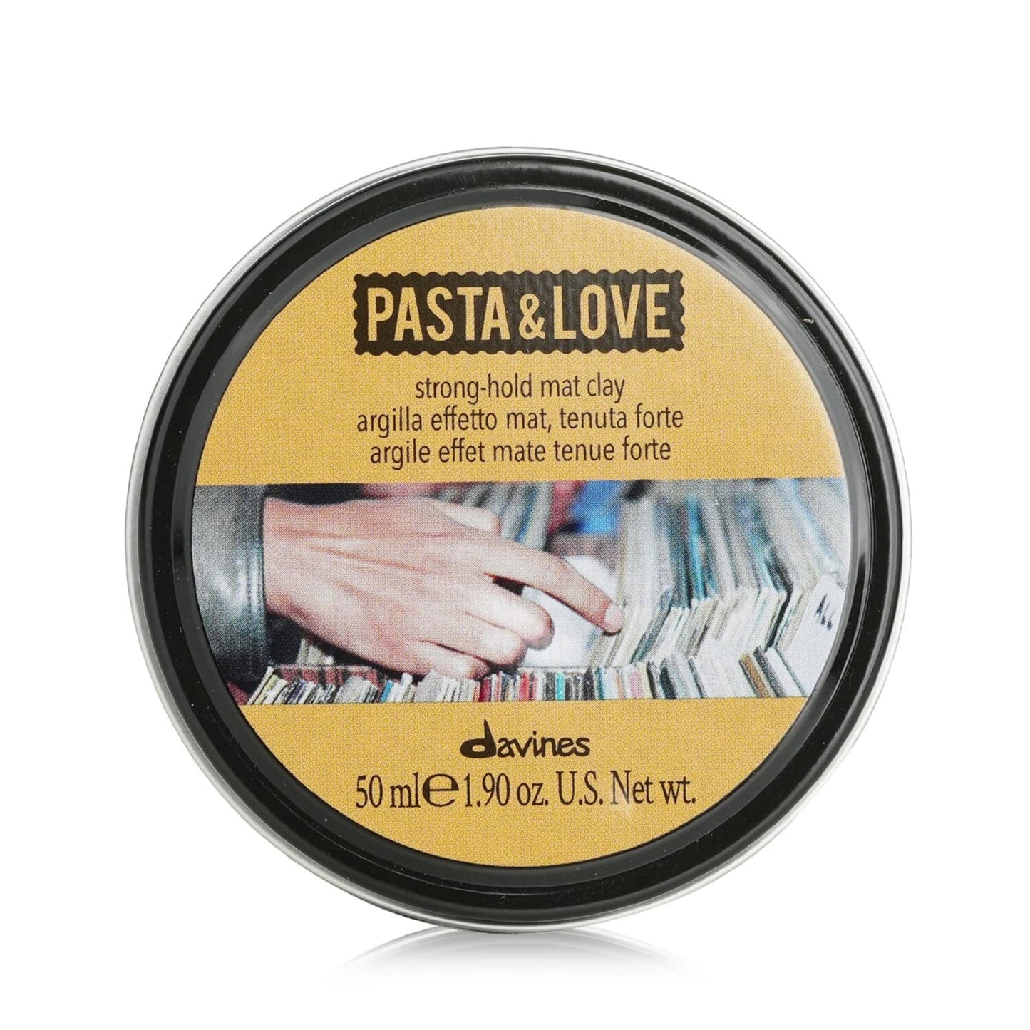 Davines Pasta & Love Styling Clay, Strong Hold Matte Clay - Adds Structure, Volume & Dry Texture - Long-Lasting Definition without Shine for Messy Looks, 1.69 Fl Oz