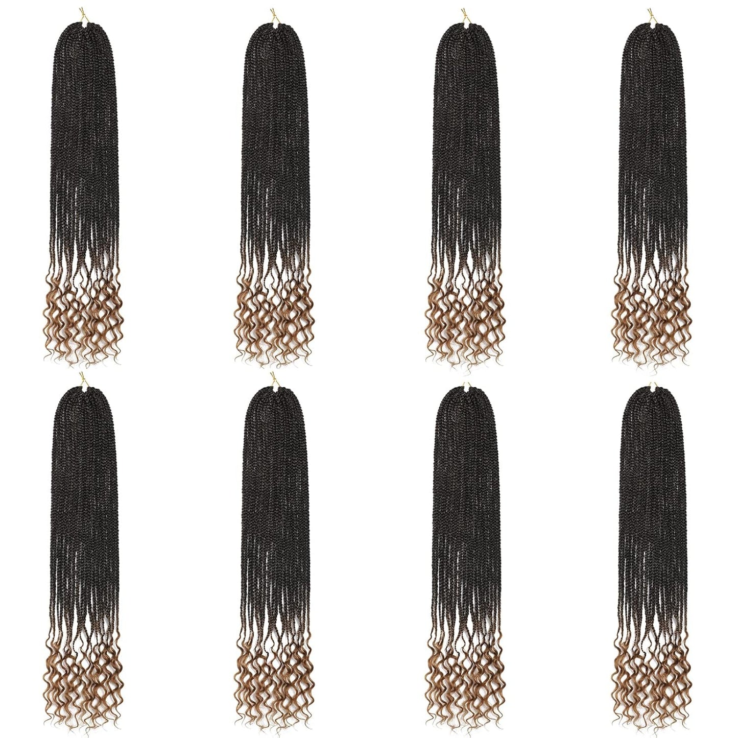 Goddess Crochet Box Braids - 144 Strands 24 Inch Curly Ends | 8 Packs for Black Women