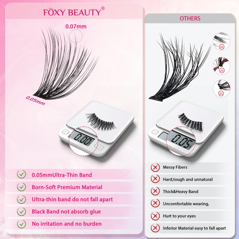 Waltz Lash Clusters Kit Lash Clusters Lashes D Curl Eyelash Clusters Natural Lash Extension Kit Fluffy False Eyelashes DIY at Home with Bond and Seal