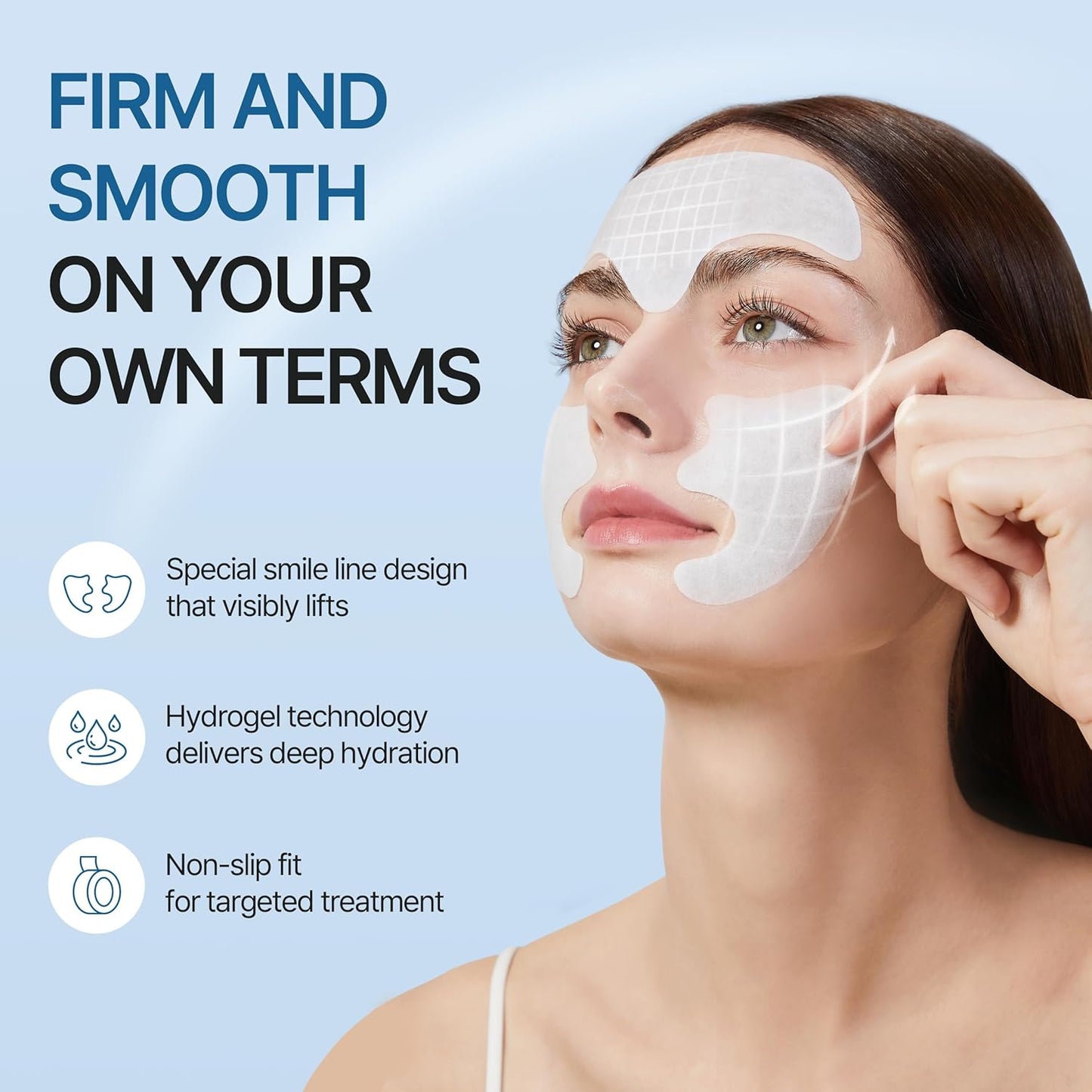 Wrinkle Patches for Forehead & Smile Lines - 36 PCS Hyaluronic Acid, Collagen, Peptides | Smoothing & Firming Treatment