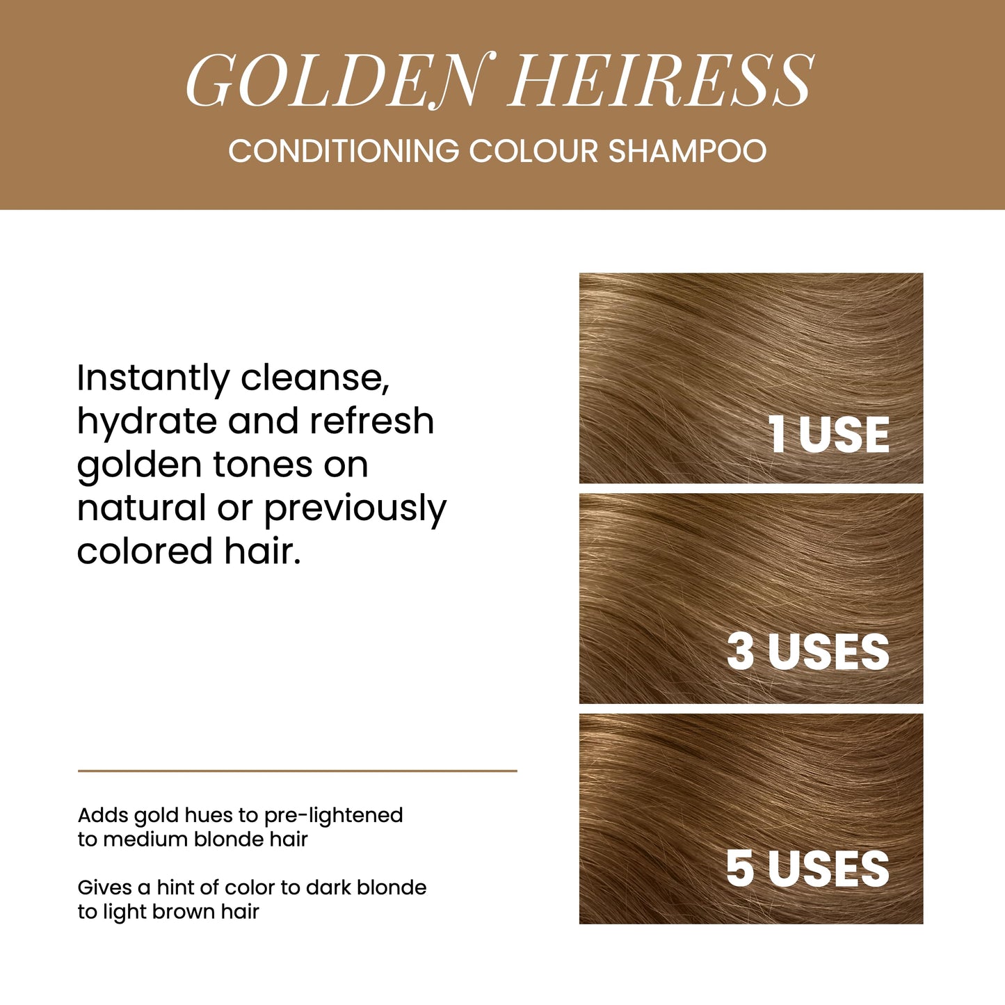 ALOXXI InstaBoost Conditioning Color Shampoo in Golden Heiress, Cleanses Hydrates and Refreshes Gold Blonde Tones, 6.8 Fl Oz