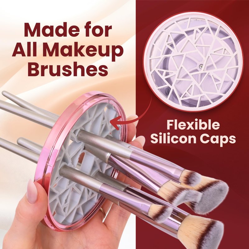 Serena Beauty 3-in-1 Electric Makeup Brush Cleaner Machine – Automatic Make up Brush Cleaner & Dryer, Portable, USB Powered, 5 Min Auto-Cycle To Clean | Dries Multiple Brushes in 2H -5H Drying Cycle.