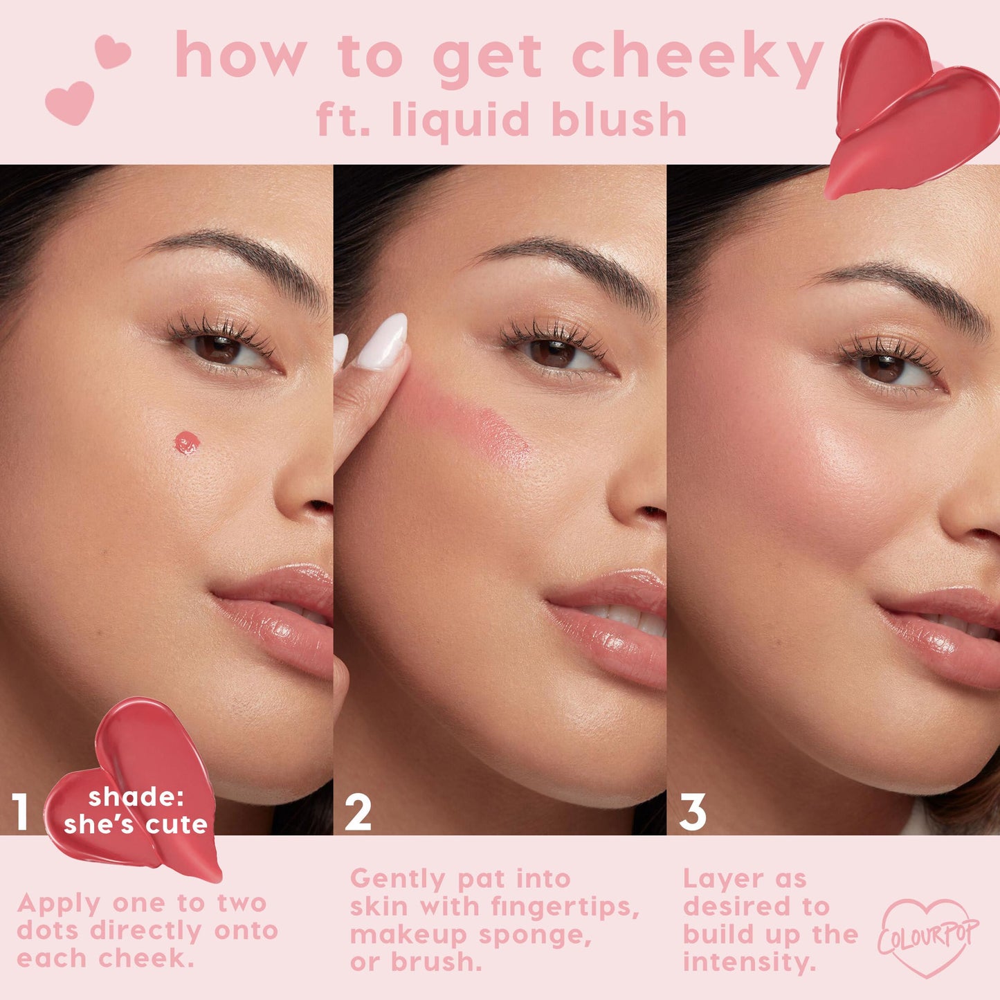 ColourPop Weightless Liquid Blush - Hydrating, Liquid Blush for Cheeks - Glowy Summer Makeup with Hyaluronic Acid for a Healthy Glow - Designed with a Doe Foot Applicator - She's Cute (0.30 oz)