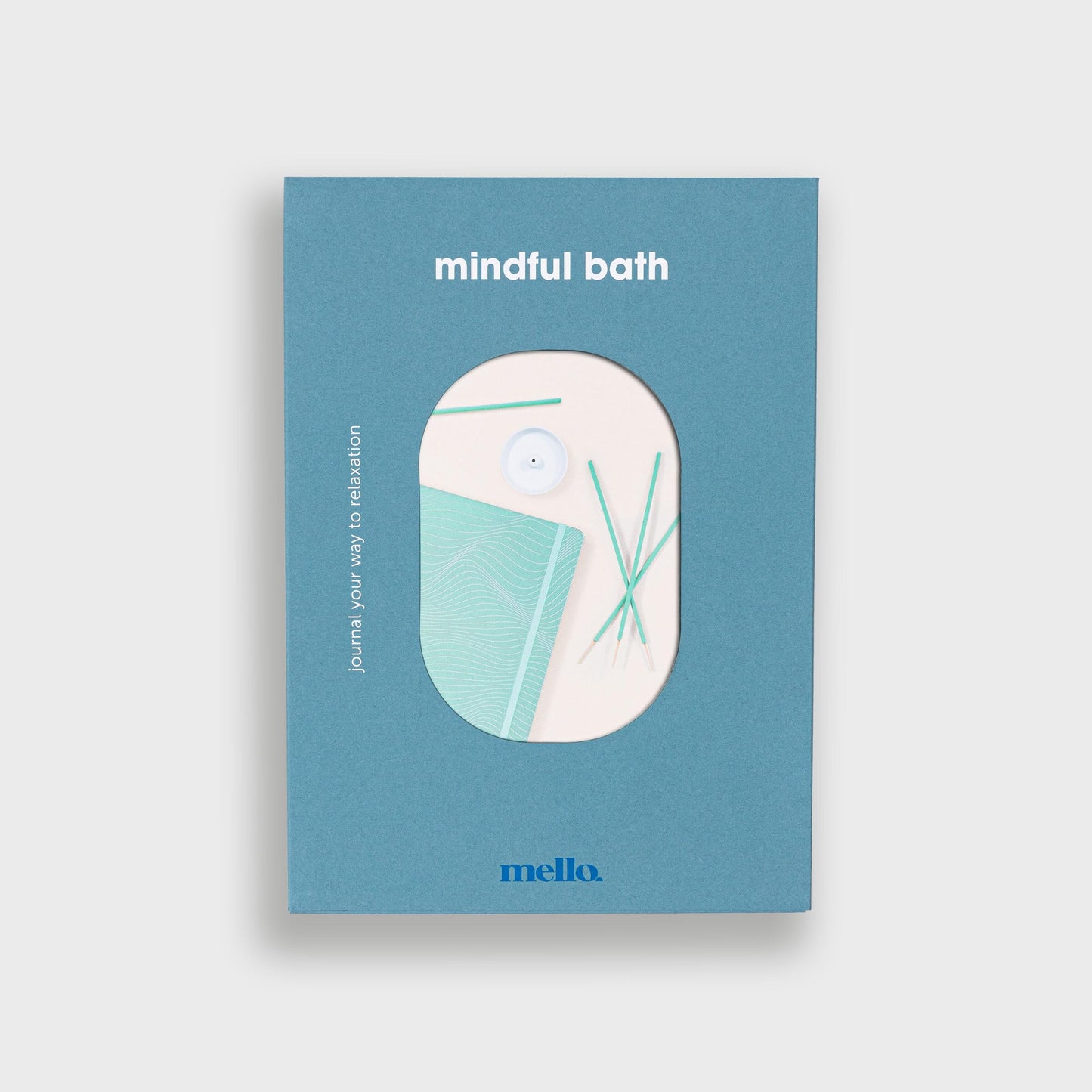 Mello Mindful Bath | Relaxation Gifts for Women & Self Care Gifts For Women | Waterproof Journal & Incense Sticks | Self Care Journal & Incense Holder | Get Well Gifts For Women & Appreciation Gifts