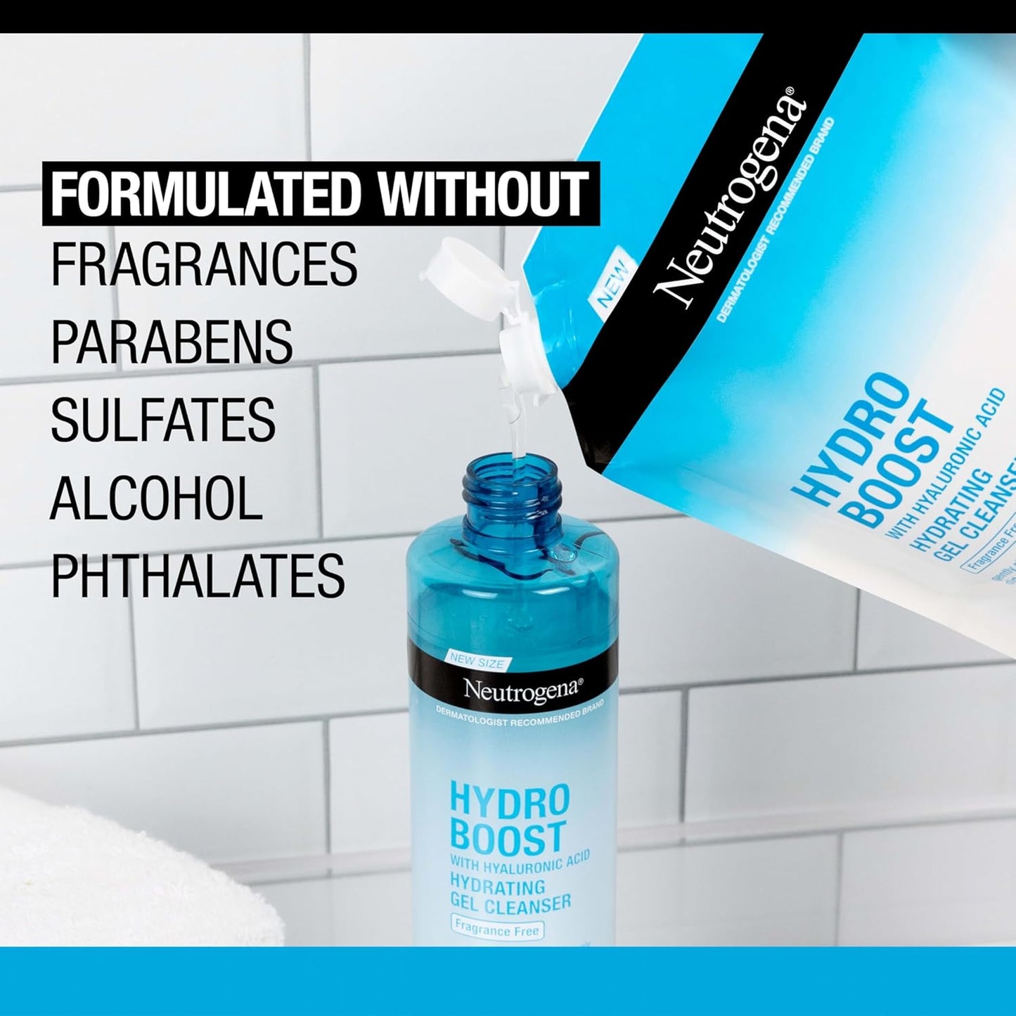 Neutrogena Hydro Boost Hydrating Gel Facial Cleanser - Fragrance-Free, Daily Foaming Face Wash, 16 fl. oz