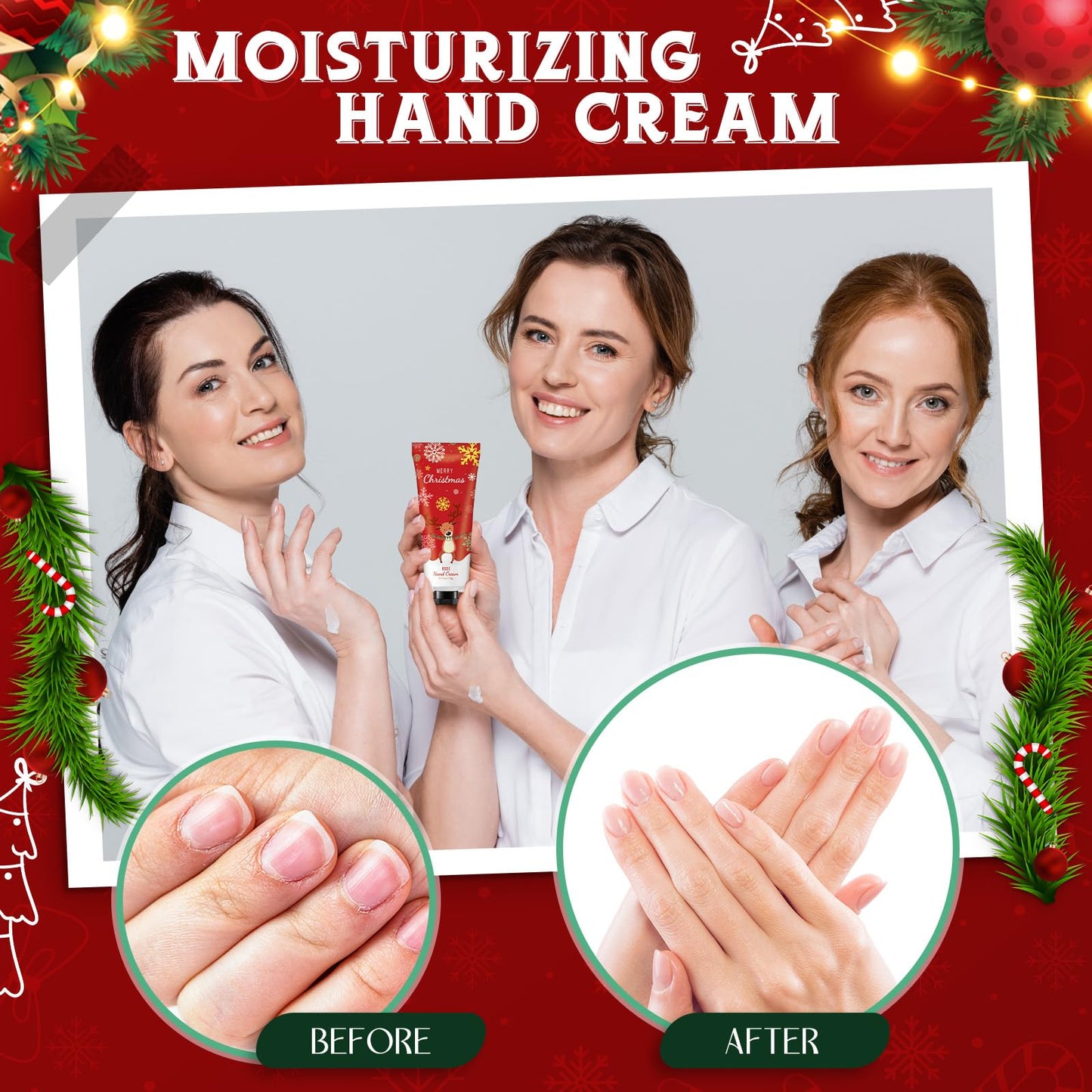 Heigble 24 Set Christmas Hand Lotion Gift Bulk Christmas Hand Cream Travel Size Xmas Stocking Stuffers Holiday Mini Lotion with Organza Bag Greeting Card Party Supplies for Employee Coworkers Gifts