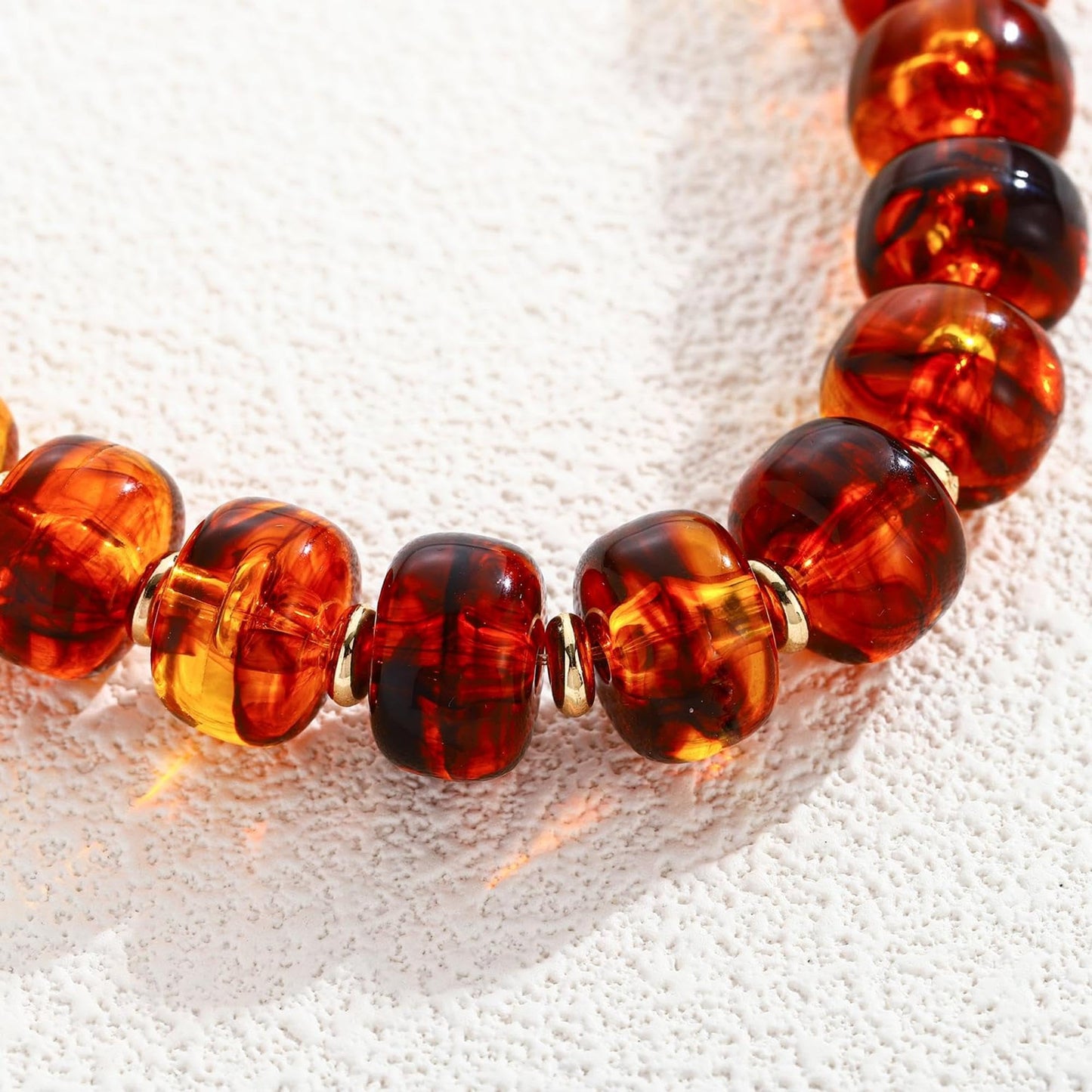 ENSKEFEN Chunky Beaded Bracelets for Women Boho Multicolor Acrylic Resin Beads Bracelet Adjustable Statement Bracelet Summer Beaded Jewelry