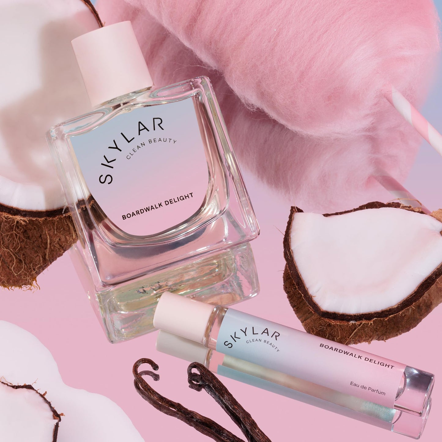 Skylar Boardwalk Delight Eau de Parfum - Hypoallergenic & Clean Perfume for Women & Men, Vegan & Safe for Sensitive Skin - Notes of Cotton Candy, Vanilla & Coconut Milk - 10mL /0.33 Fl oz