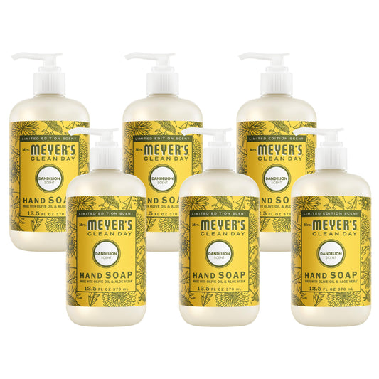 Mrs. MEYER'S CLEAN DAY Liquid Hand Soap Scent, 12.5 Fl Oz (Pack of 6) (Dandelion)