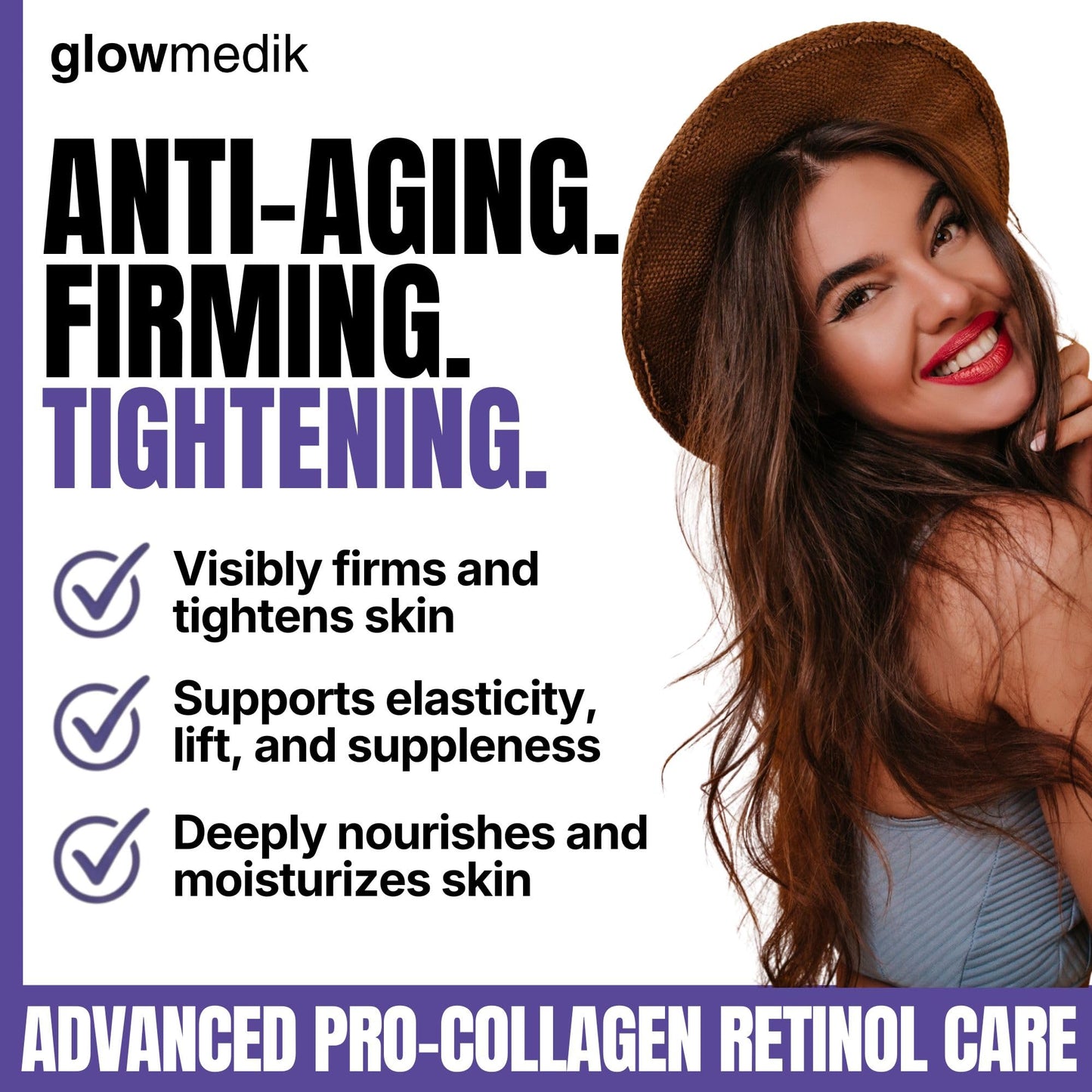 Glowmedik Pro-Collagen Retinol Cream for Face - Anti-Aging Face Moisturizer