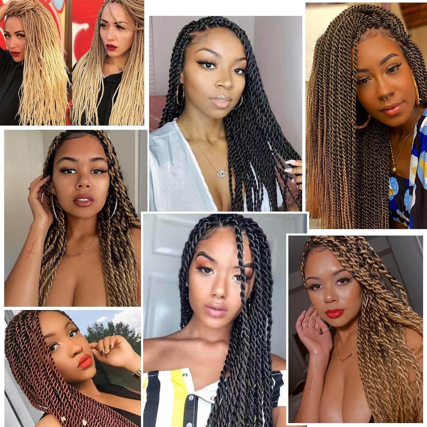 Senegalese Twist Crochet Hair-8 Packs 12 Inch,1B#
