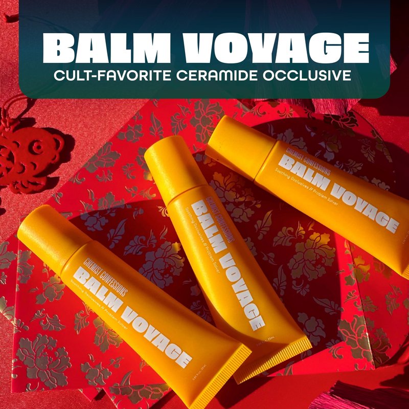 Chemist Confessions Balm Voyage Soothing Occlusives Moisturizer, Protective Face & Body Balm for Dry Skin, 1% Ceramide for Healthy Moisture Barrier- .85 Fl oz tube