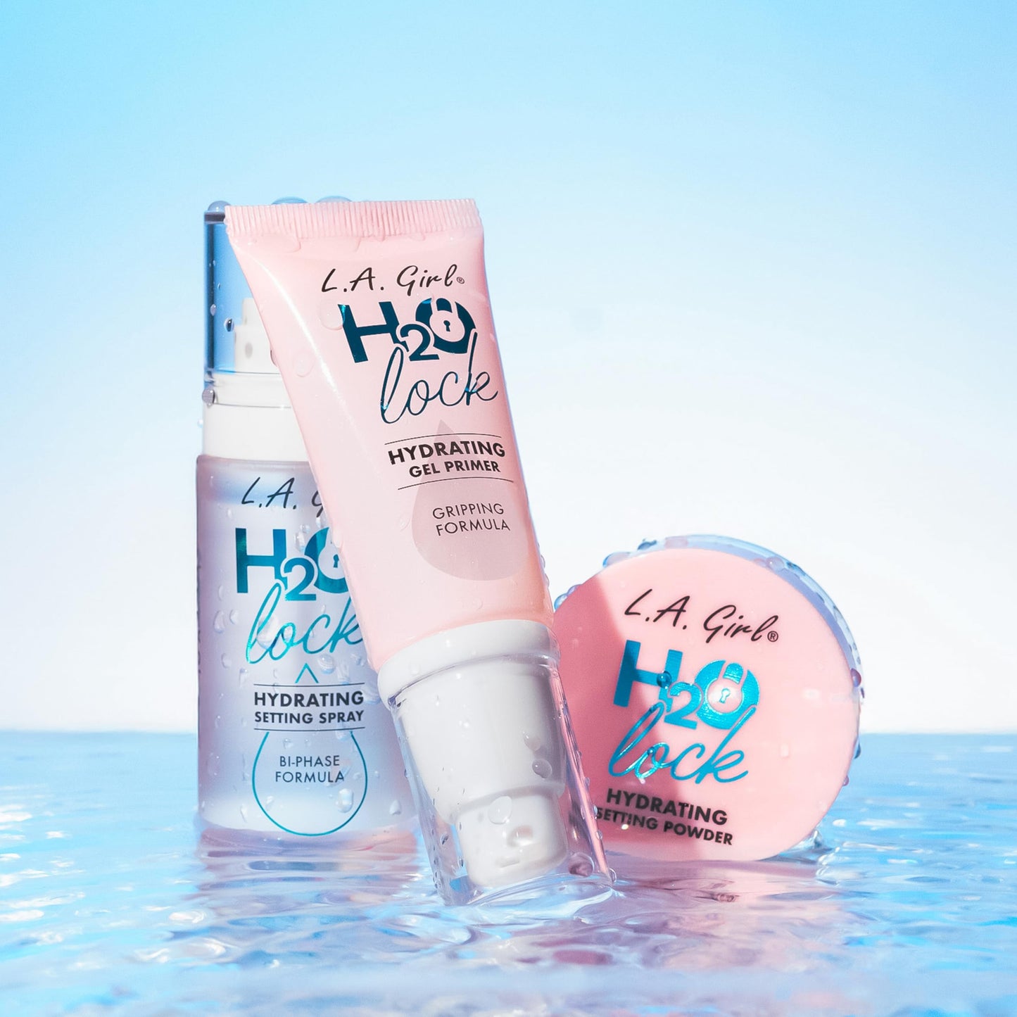 L.A. Girl H2O Lock Setting Spray, Bi-Phase Hydrating Makeup Setting Mist with Aloe Vera, Vitamin E, Cucumber Extract, Dewy Finish, Long-Lasting G97882