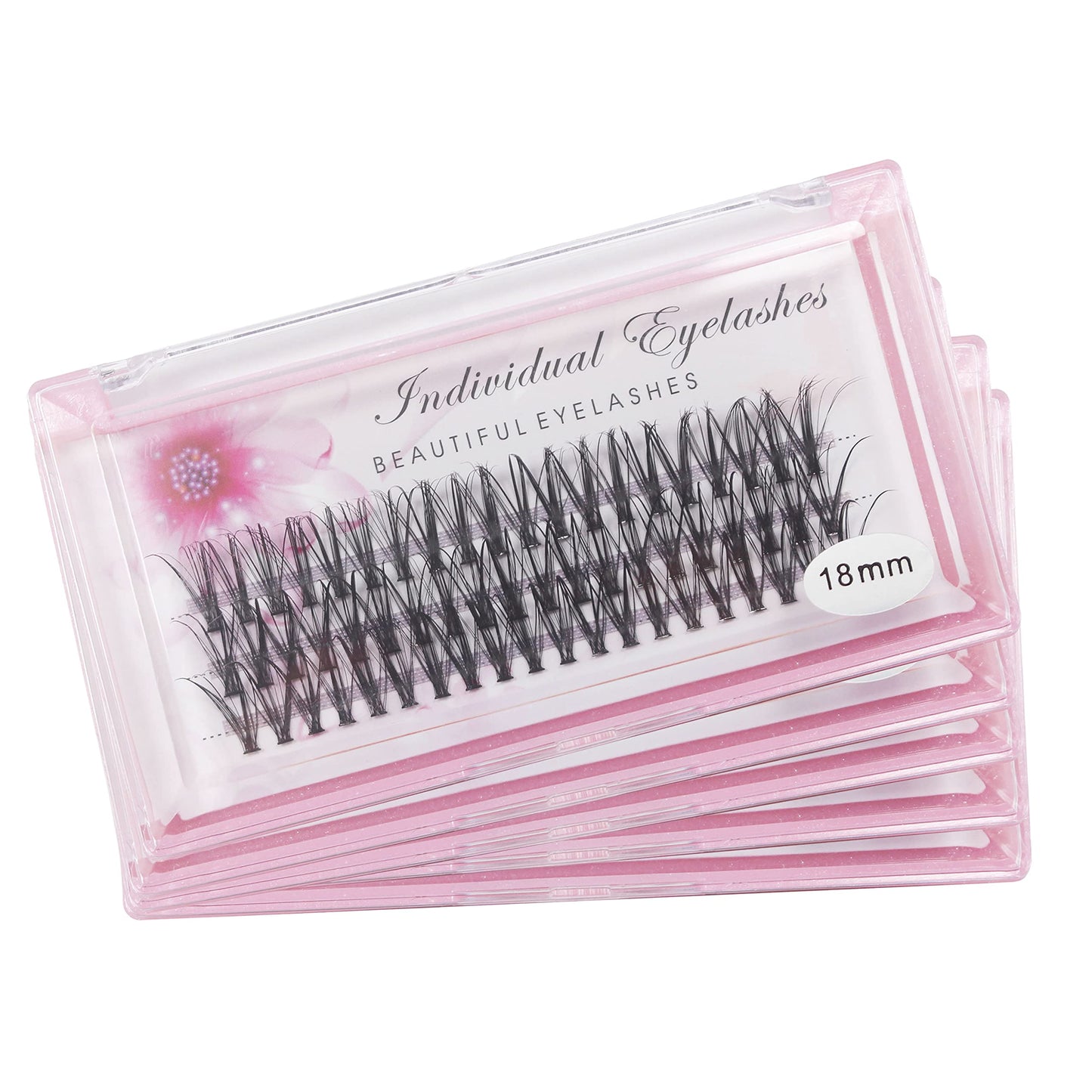 Bodermincer 20D 0.07mm Thickness 8-22mm To Choose Grafting False Eyelashes False Eyelashes Individual Natural Long Mink Fake Eyelashes Extension Handmade Bulk Wholesale (5 packs-18mm)