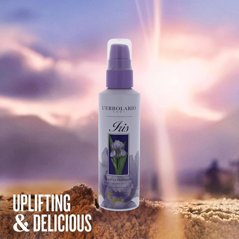 L'Erbolario Iris Perfumed Caress Smoothing Body Fluid - Body Moisturizer to Hydrate, Protect - Liquid Body Lotion for Women - All Skin Types - 5.1 oz
