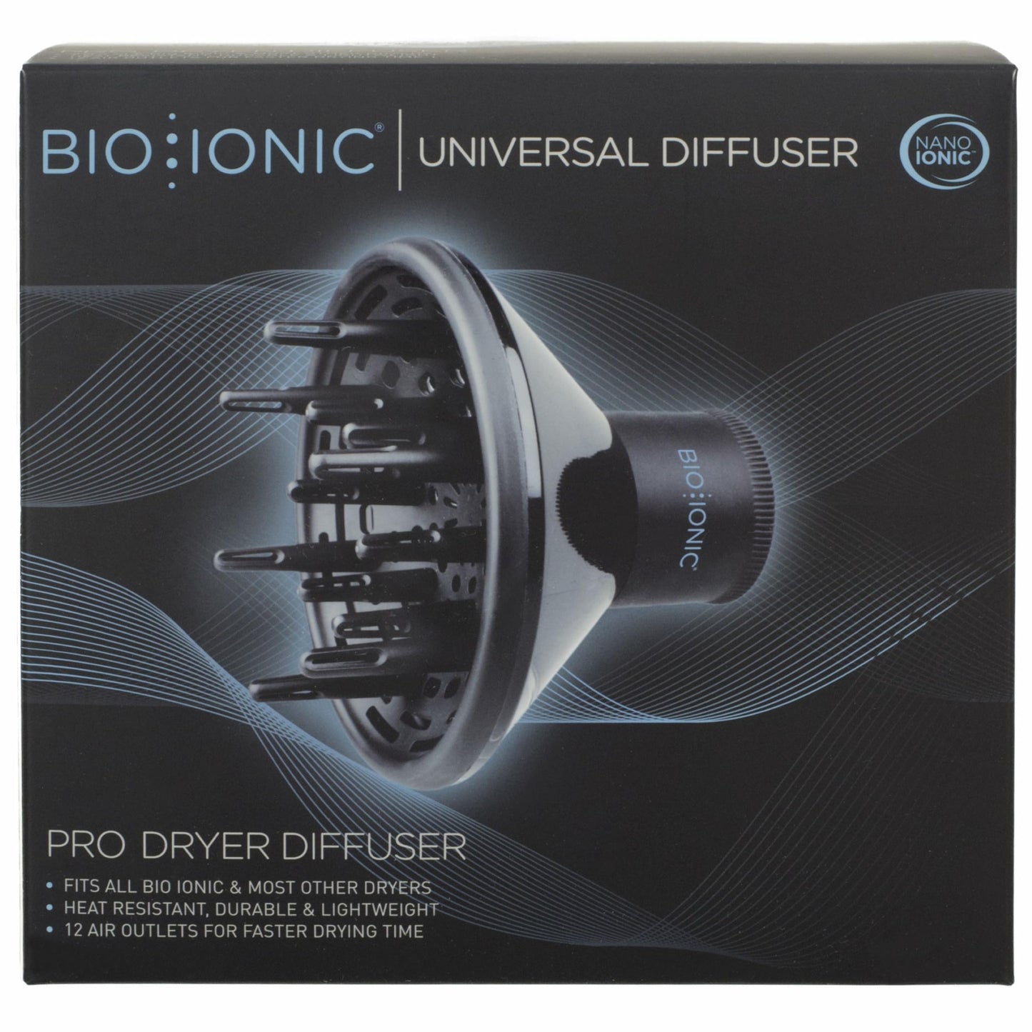 Bio Ionic Universal Diffuser - Fast-Drying Hair Dryer Attachment for Frizz Control & Shine - Fits 2.25" Blow Dryers - Professional Styling Tool for All Hair Types