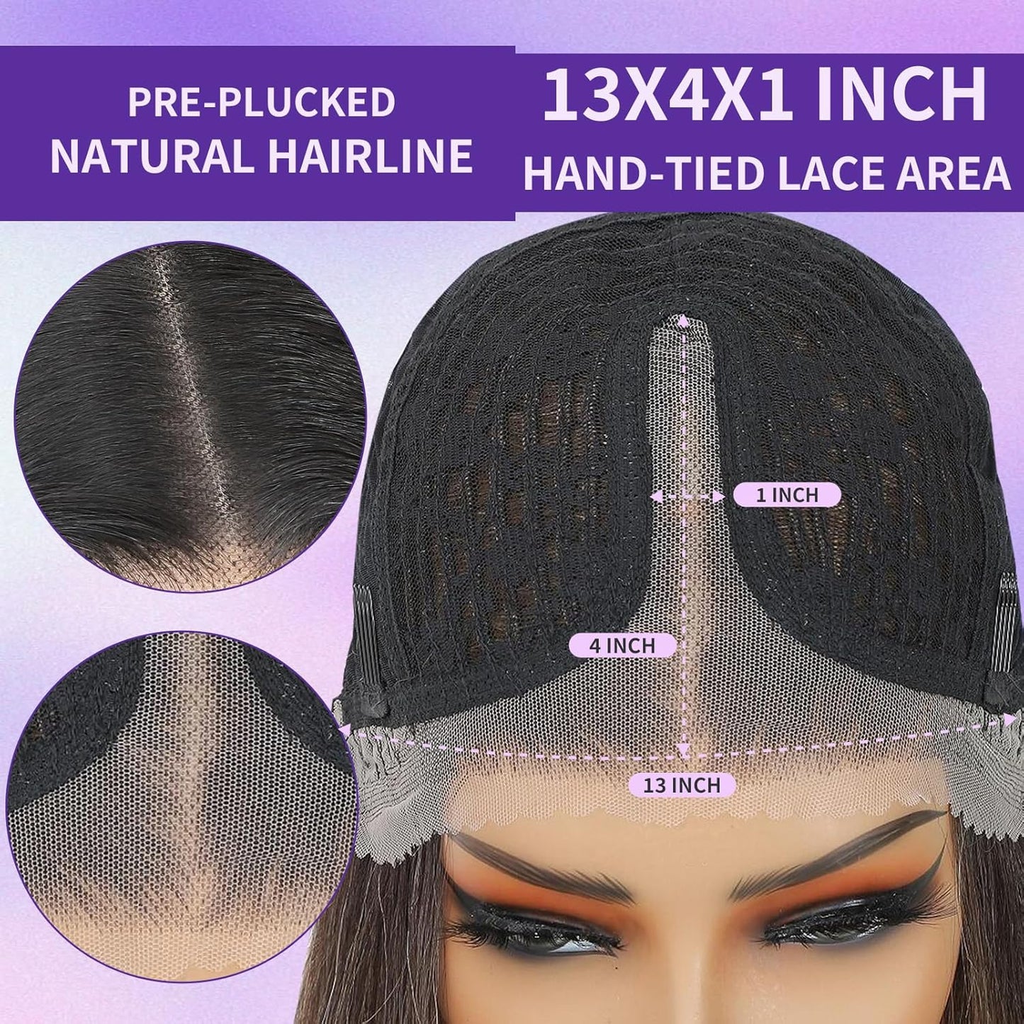HD Synthetic Lace Front Wig for Black Women - 26-Inch Straight Layered Honey Blonde with Black Skunk Stripe