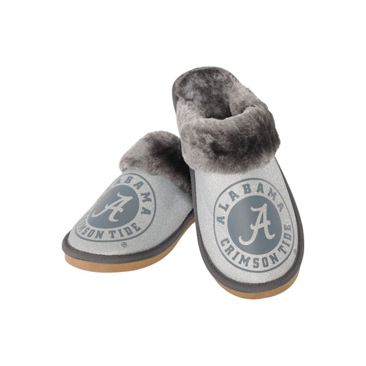 FOCO Women's NCAA College Logo Glitter Open Back Moccasin Slippers, Team Color, 11-12