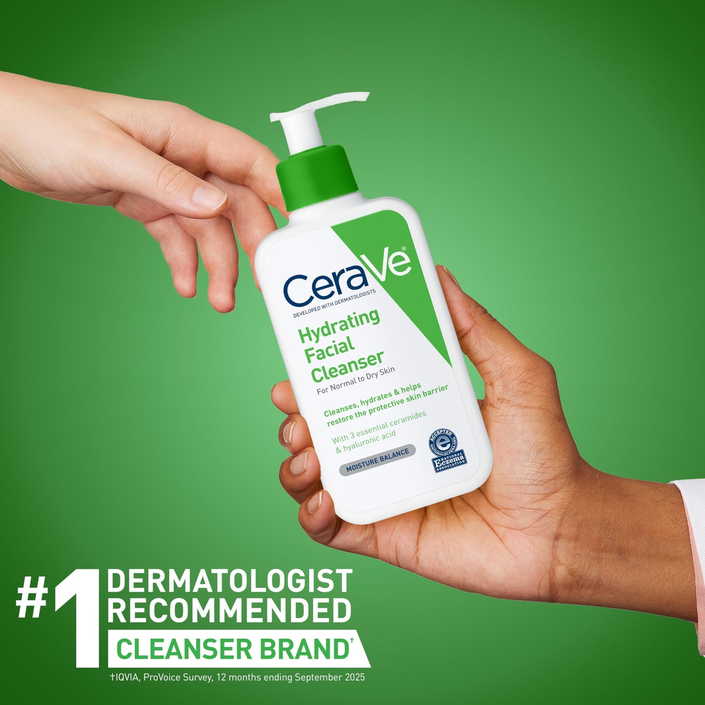 CeraVe Hydrating Facial Cleanser, Moisturizing Face Wash For Dry Skin, Hyaluronic Acid + Ceramides + Glycerin, Hydrating Cleanser For Normal To Dry Skin, National Eczema Association Certified, 8oz