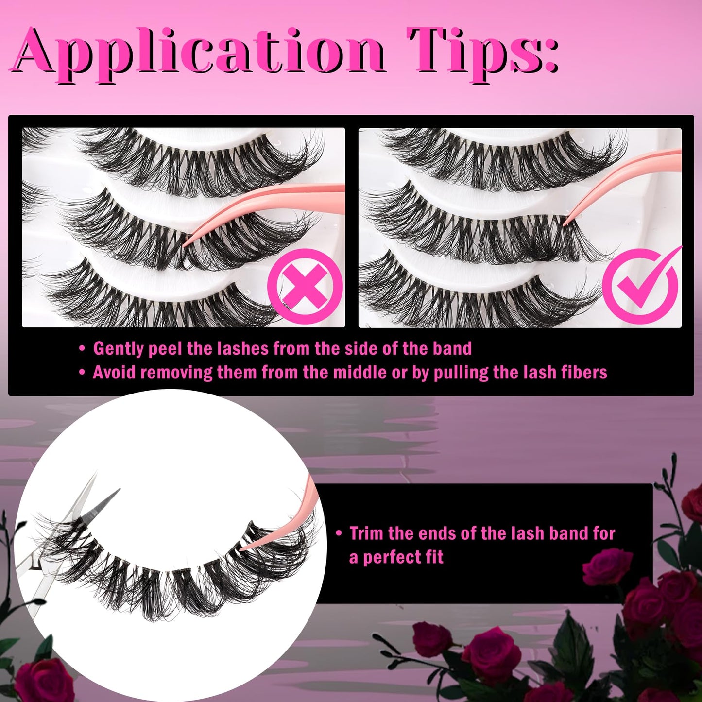 Veleasha Lashes Russian Strip Lashes Eyelashes with Clear Band Looks Like Eyelash Extensions D Curl Lash Strips 10 Pairs Pack (DT01)