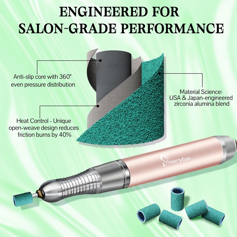 Maryton 500 Pcs Sanding Bands for Nail Drill, Coarse Nail Sanding Band Bulk for Professional Salons Manicure and Pedicure