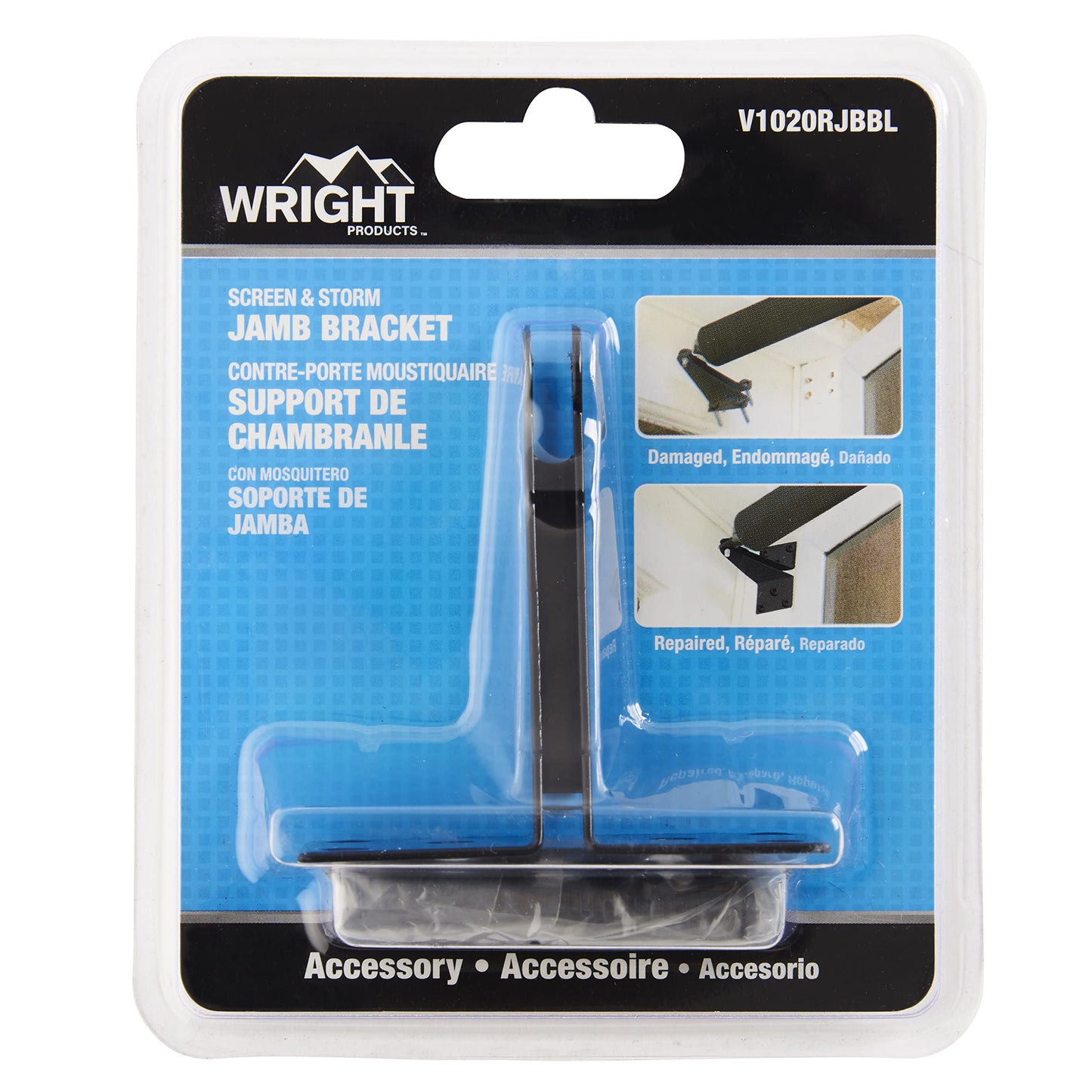Wright Products - Replacement Jamb Bracket for Pneumatic Closers - Repair Bracket for Wright Product Closer Models V820, V920, V1020, V150 and VH440, Black